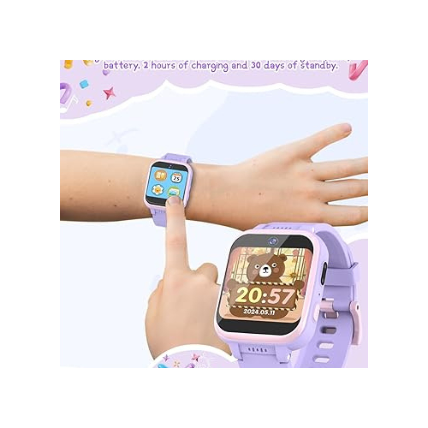 Kids Smart Watch for Boys Girls, Kids Fitness Activity Tracker Watch 1.54'' Screen with Pedometer Flashlight Camera Calculator Alarm Clock 16