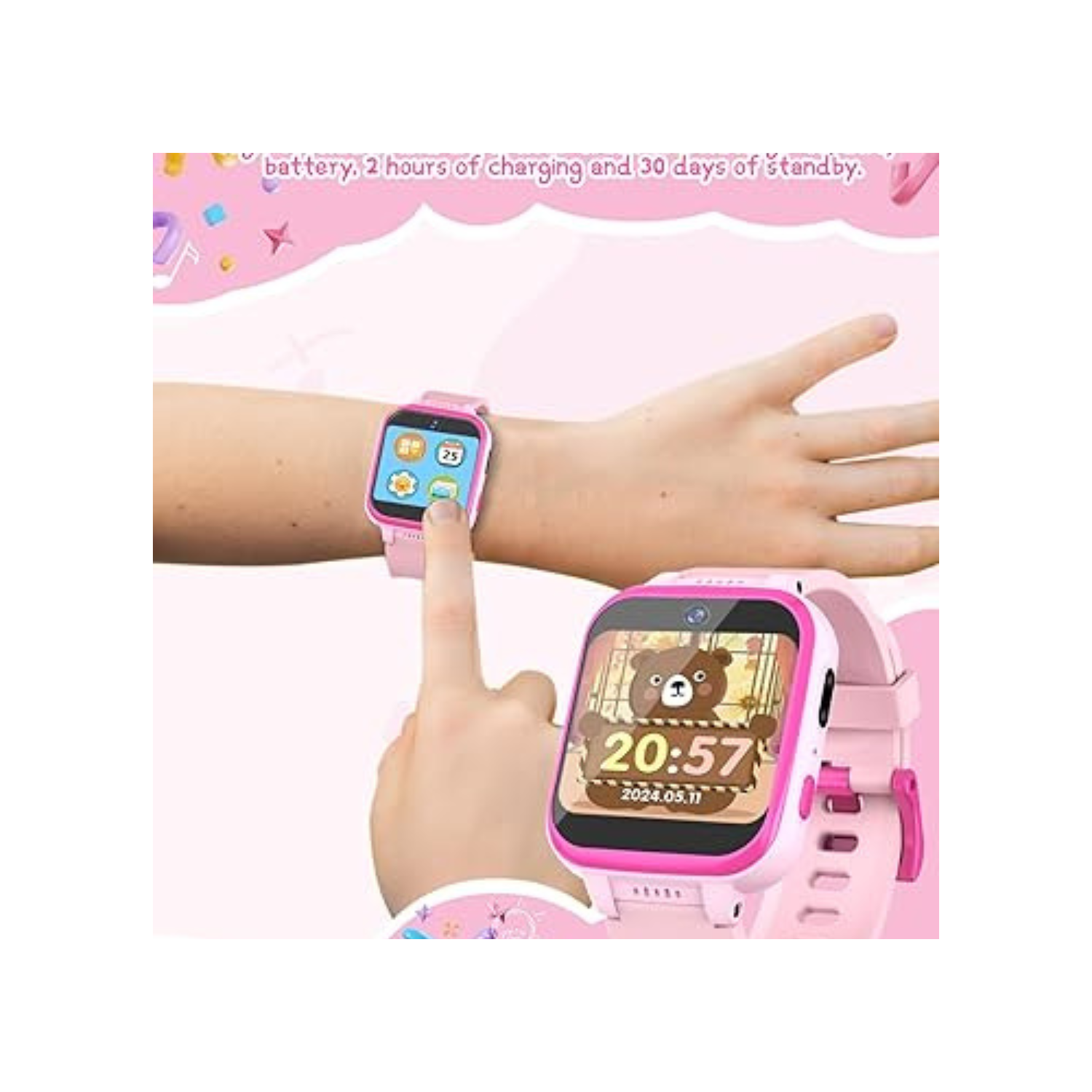 Kids Smart Watch for Boys Girls, Kids Fitness Activity Tracker Watch 1.54'' Screen with Pedometer Flashlight Camera Calculator Alarm Clock 16