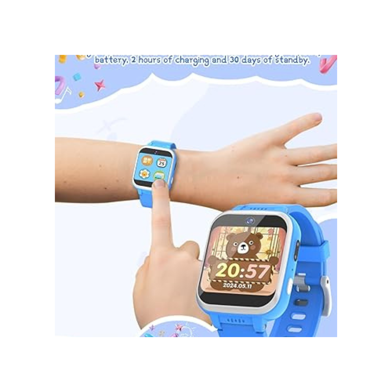 Kids Smart Watch for Boys Girls, Kids Fitness Activity Tracker Watch 1.54'' Screen with Pedometer Flashlight Camera Calculator Alarm Clock 16