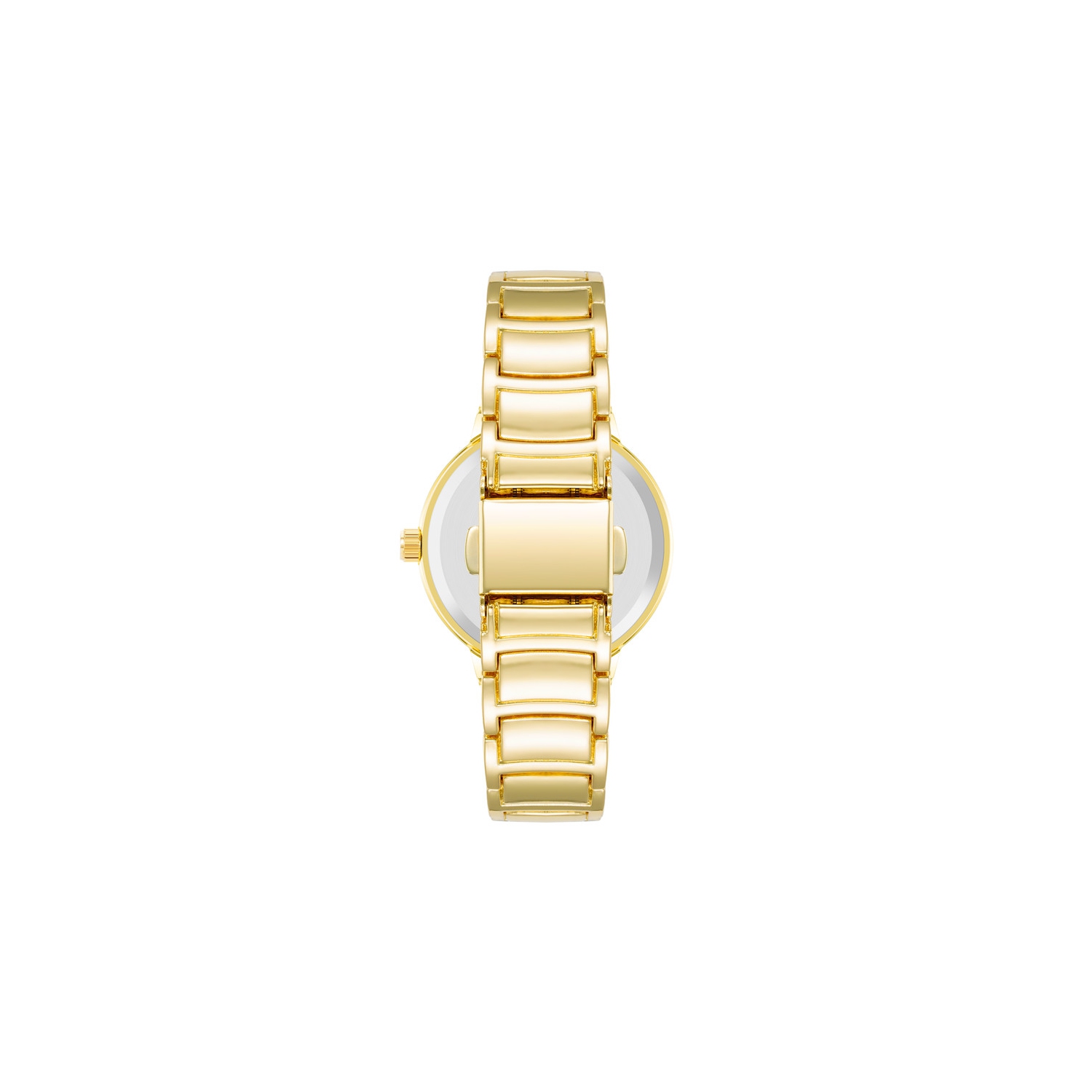 Montre ronde pour femmes 30&nbsp;mm dorée avec cadran champagne moiré et bracelet en métal d'Anne Klein