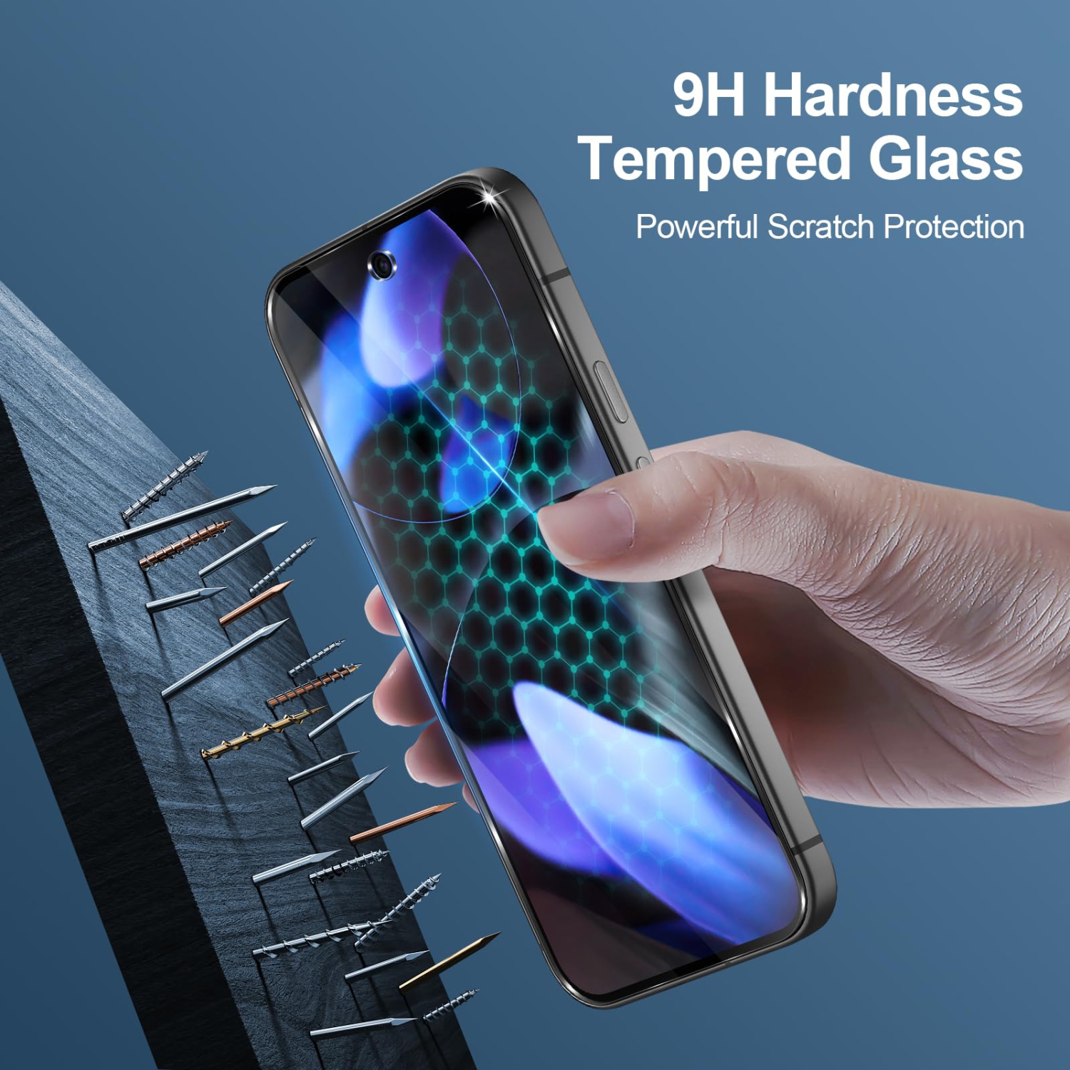 Paquet de 3 protecteurs d'écran pour Pixel 9/9 Pro de Google en verre trempé HD pleine couverture facile à installer, bord rond Résistant aux rayures