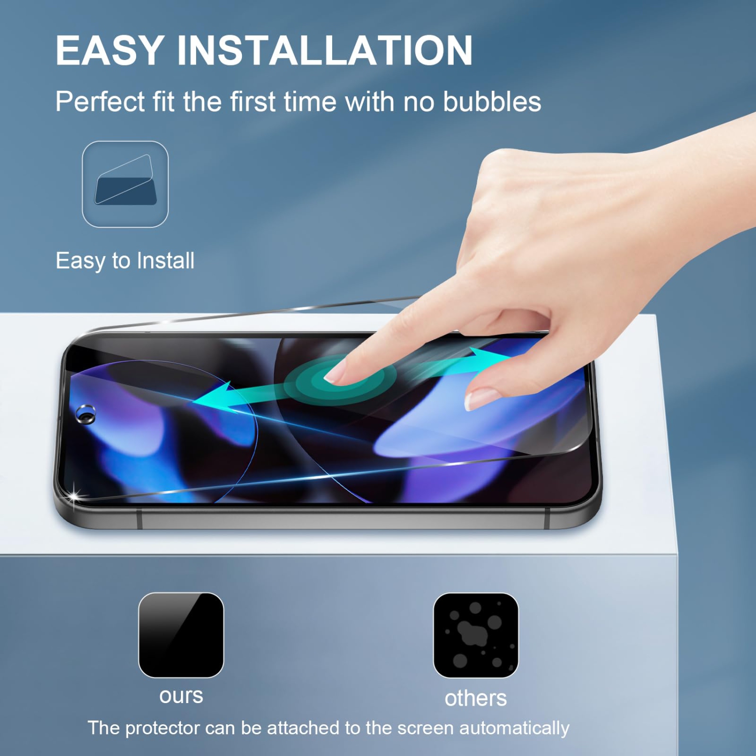 Paquet de 3 protecteurs d'écran pour Pixel 9/9 Pro de Google en verre trempé HD pleine couverture facile à installer, bord rond Résistant aux rayures