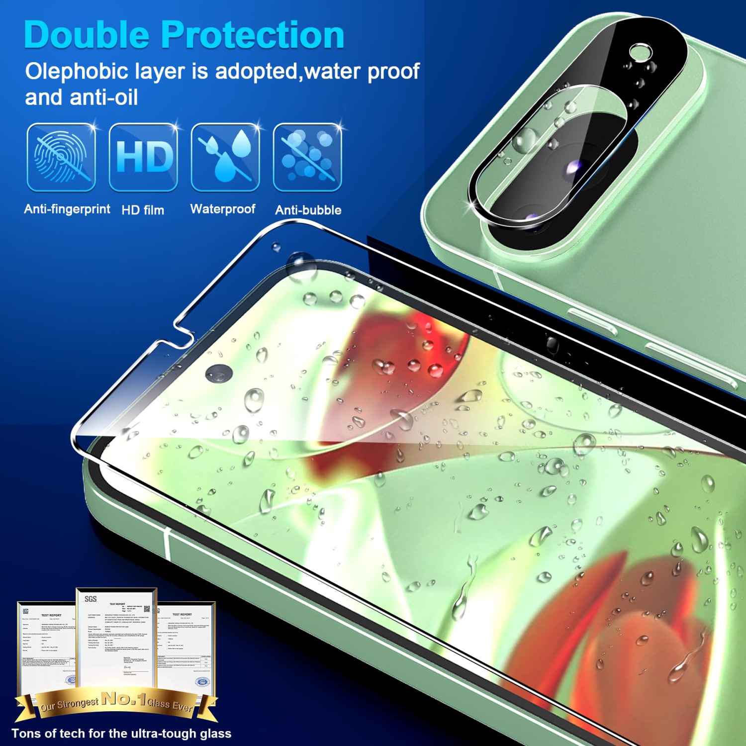 3+3 Pack Glass Screen Protector for Google Pixel 9 5G, 9H Tempered Glass, Ultrasonic Fingerprint Unlock,HD Clear Case Friendly for Google Pixel 9