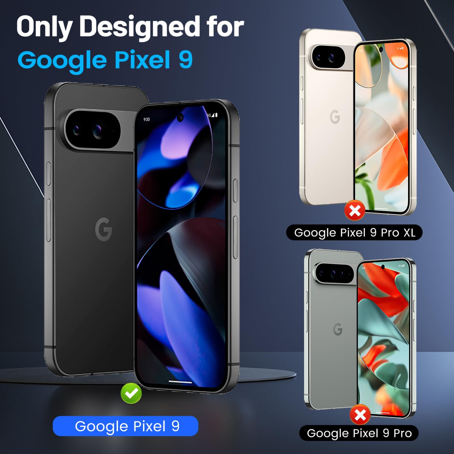 Paquet de 3 protecteurs d'écran pour Pixel 9 de Google, film en verre trempé avec cadre d'installation facile, compatible avec le déverrouillage des