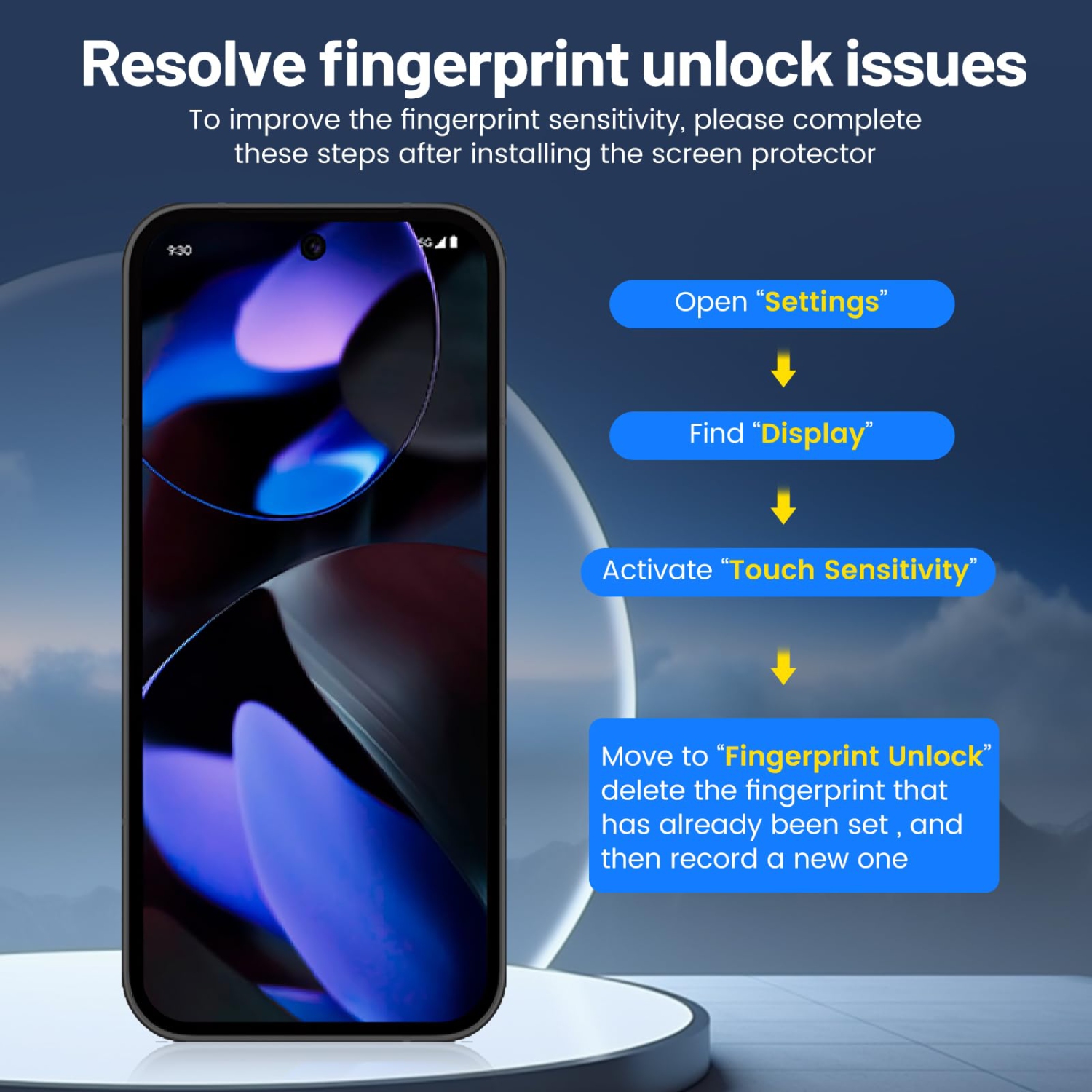 Paquet de 3 protecteurs d'écran pour Pixel 9 de Google, film en verre trempé avec cadre d'installation facile, compatible avec le déverrouillage des