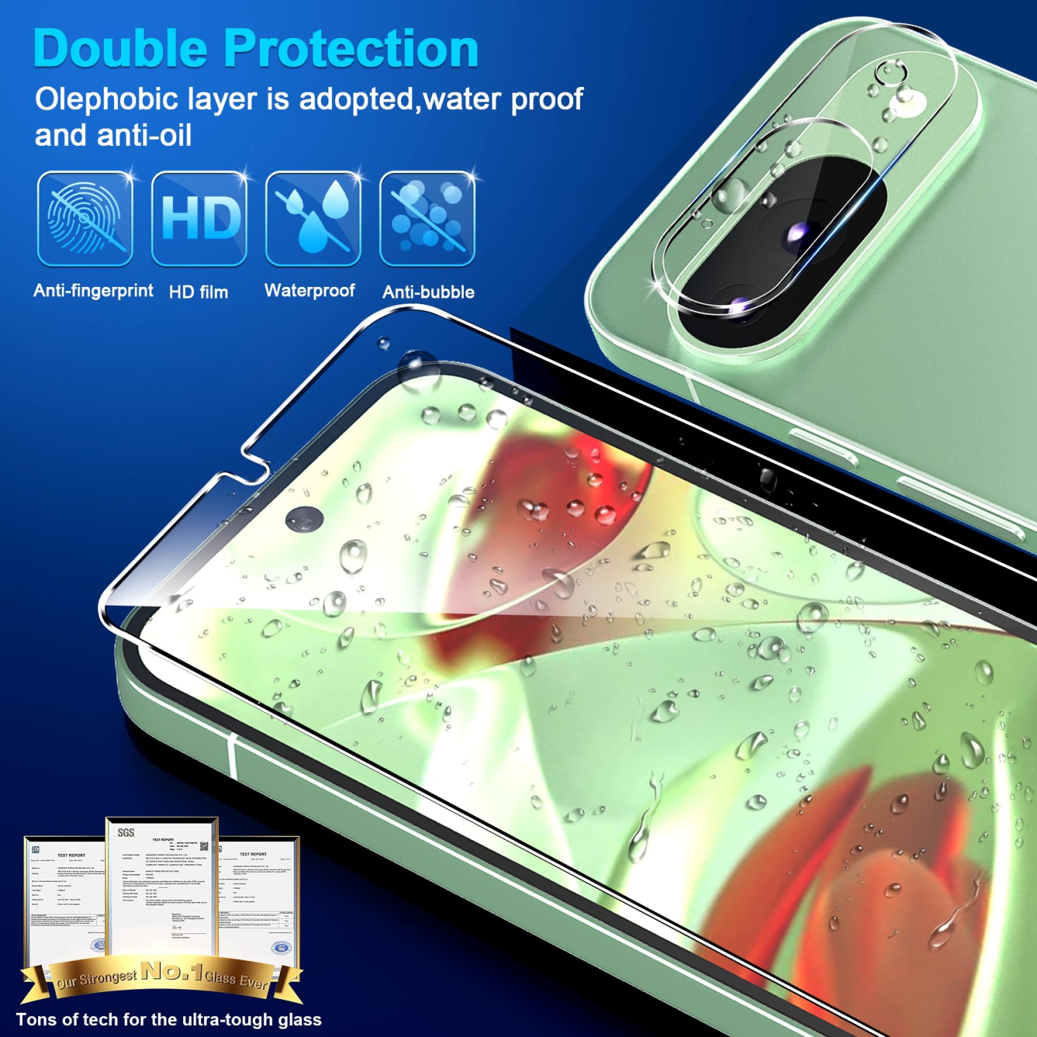 Paquet de 3+3 pour protecteur d'écran pour Pixel 9 de Google, verre trempé 9H, déverrouillage par empreintes digitales ultrasonique, protecteur