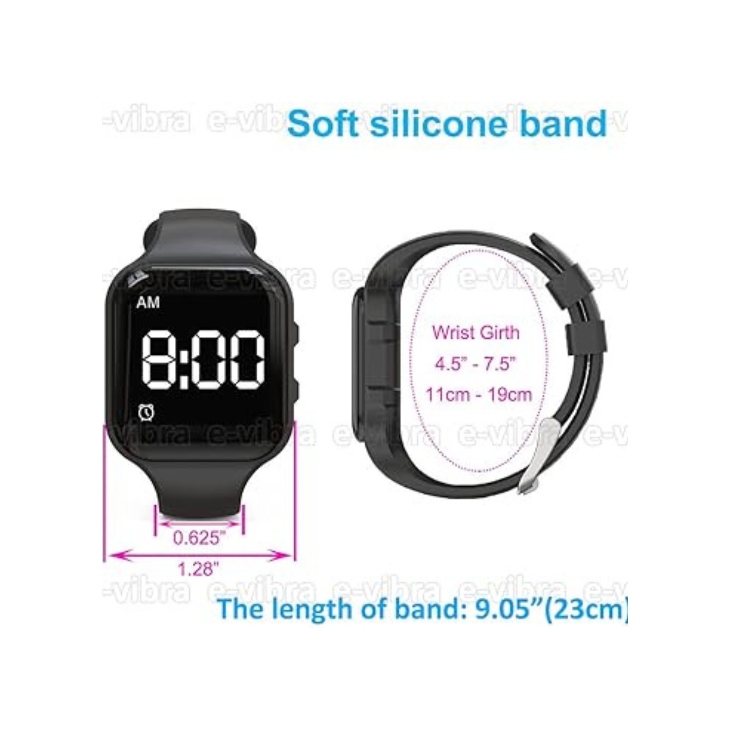 Vibrating Alarm Watch, Water Resistant Potty Training Watch Rechargeable Medical Reminder Watch with Timer and 15 Daily Alarms