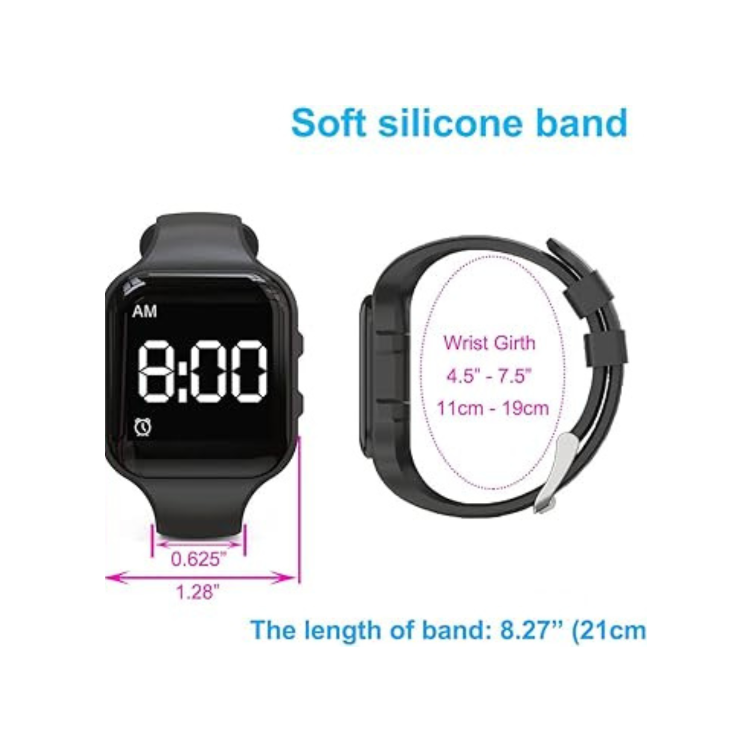 Vibrating Alarm Watch, Water Resistant Potty Training Watch Rechargeable Medical Reminder Watch with Timer and 15 Daily Alarms