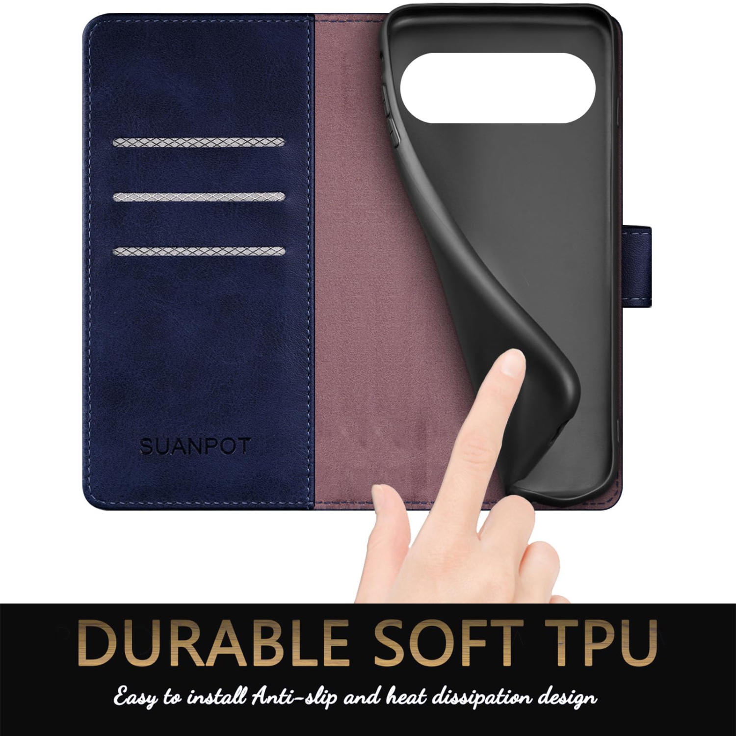 Google Pixel 9 5G/Google Pixel 9 Pro 6,3 Étui portefeuille avec porte-carte de crédit anti-RFID, Flip Book PU Étui protecteur en cuir Femmes pour