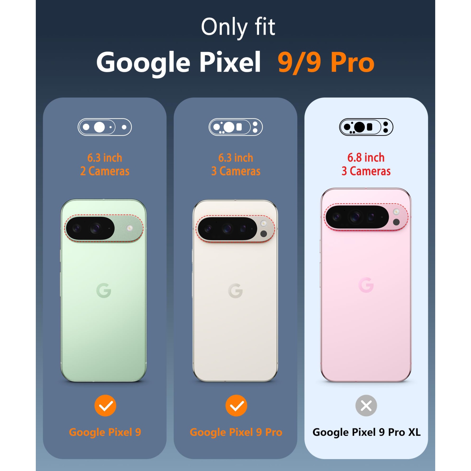 Google Pixel 9 Case: Pixel 9 Pro Non-Yellowing Clear Slim Case | Rugged Anti-Drop Shockproof Scratch Protective Thin Transparent Crystal Cell Phone