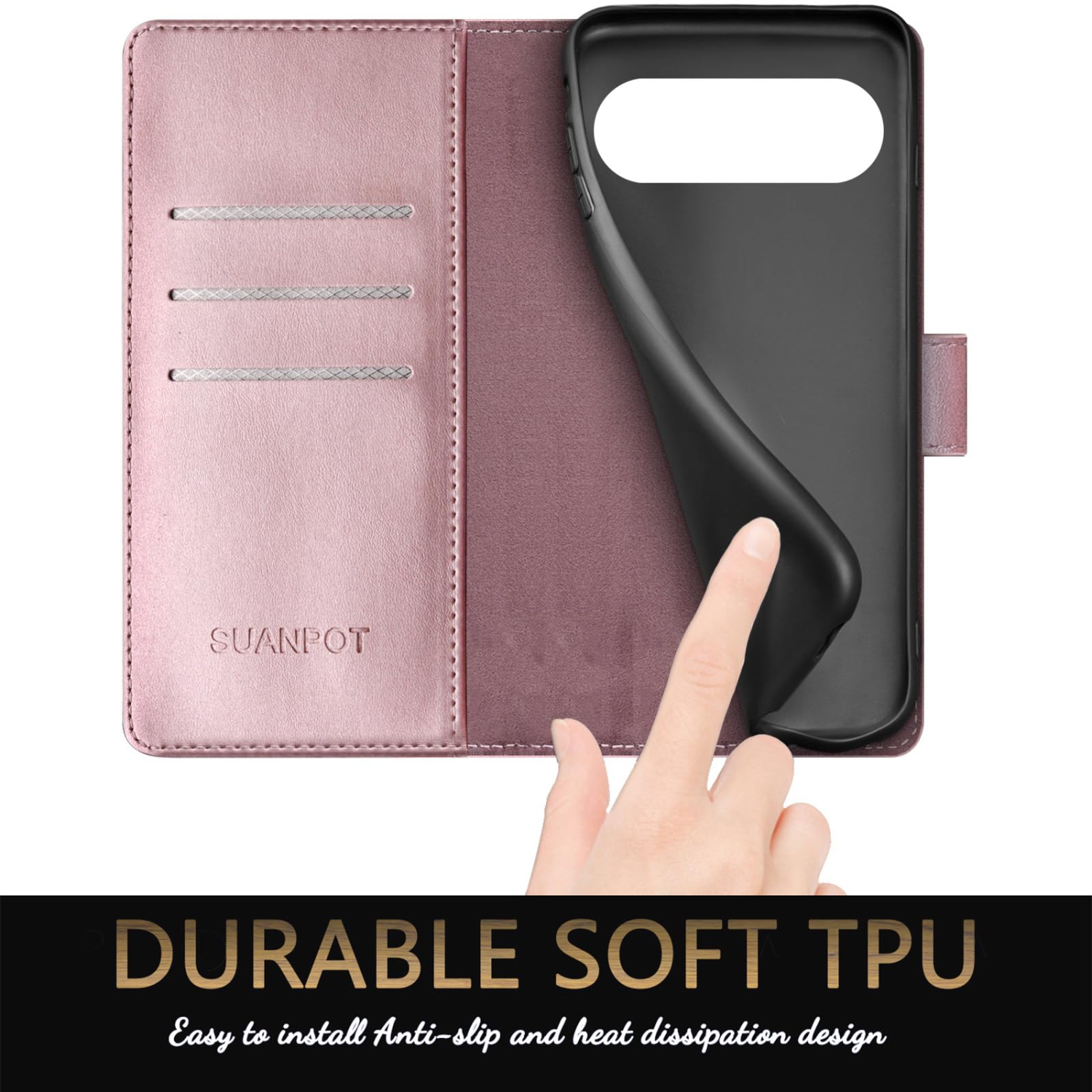 Google Pixel 9 5G/Google Pixel 9 Pro 6,3 Étui portefeuille avec porte-carte de crédit anti-RFID, Flip Book PU Étui protecteur cuir Femmes pour Pixel