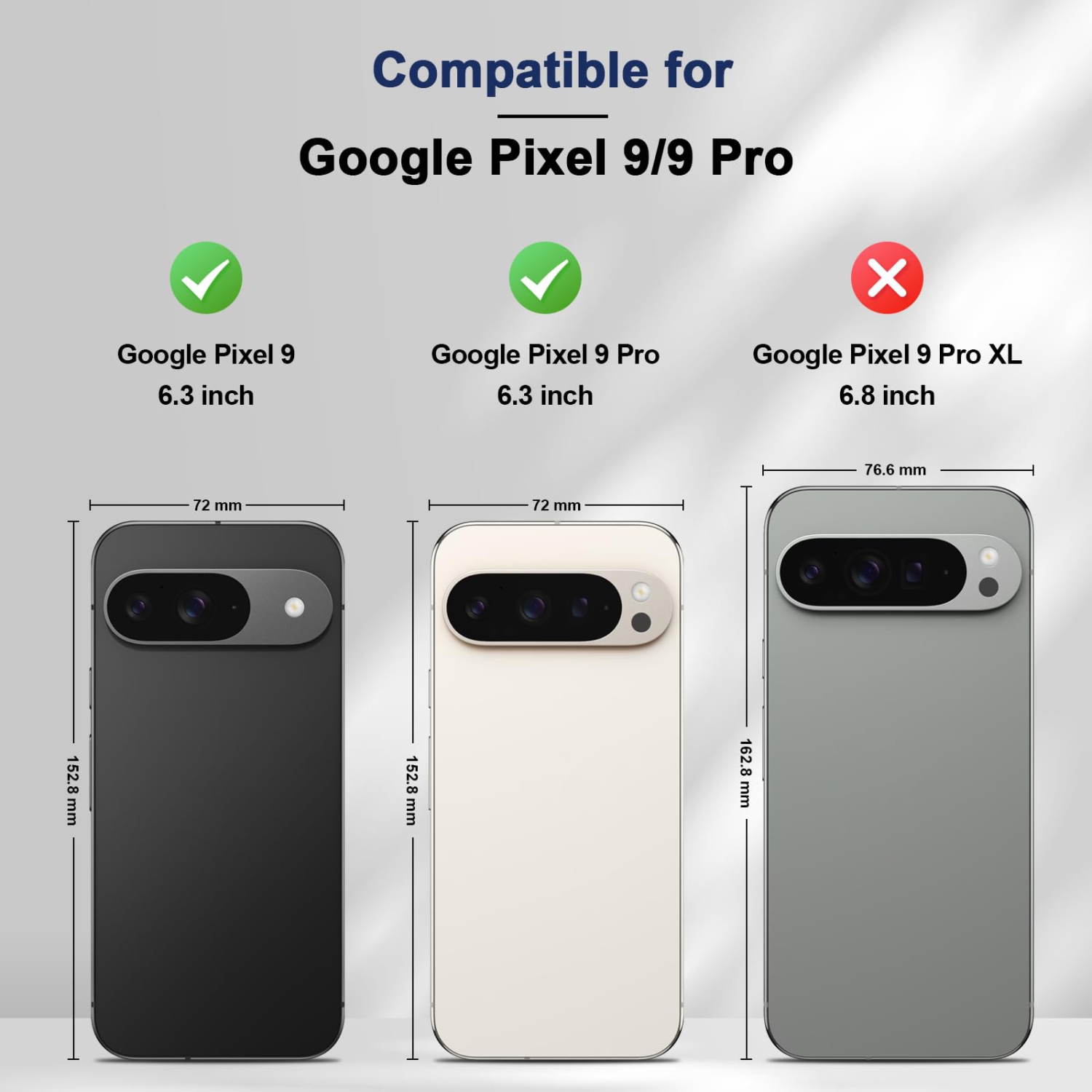 Étui portefeuille à rabat pour Pixel 9/9 Pro de Google, étui folio magnétique en cuir avec porte-carte, béquille - TPU étui protecteur durable