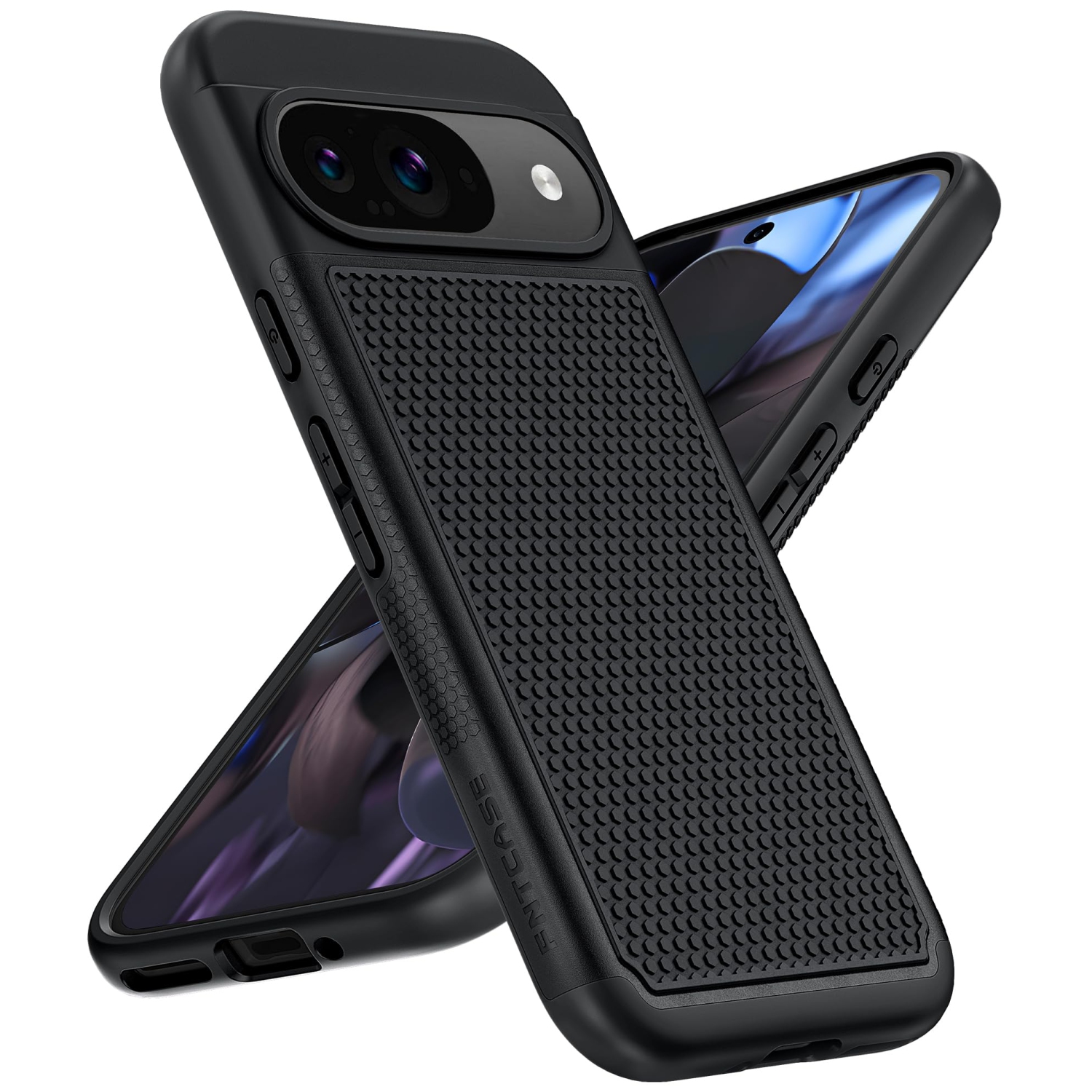 Étui pour Pixel 9 de Google&nbsp;: Étui robuste double couche pour Pixel 9 Pro avec dos texturé antidérapant - Robuste protection militaire antichoc