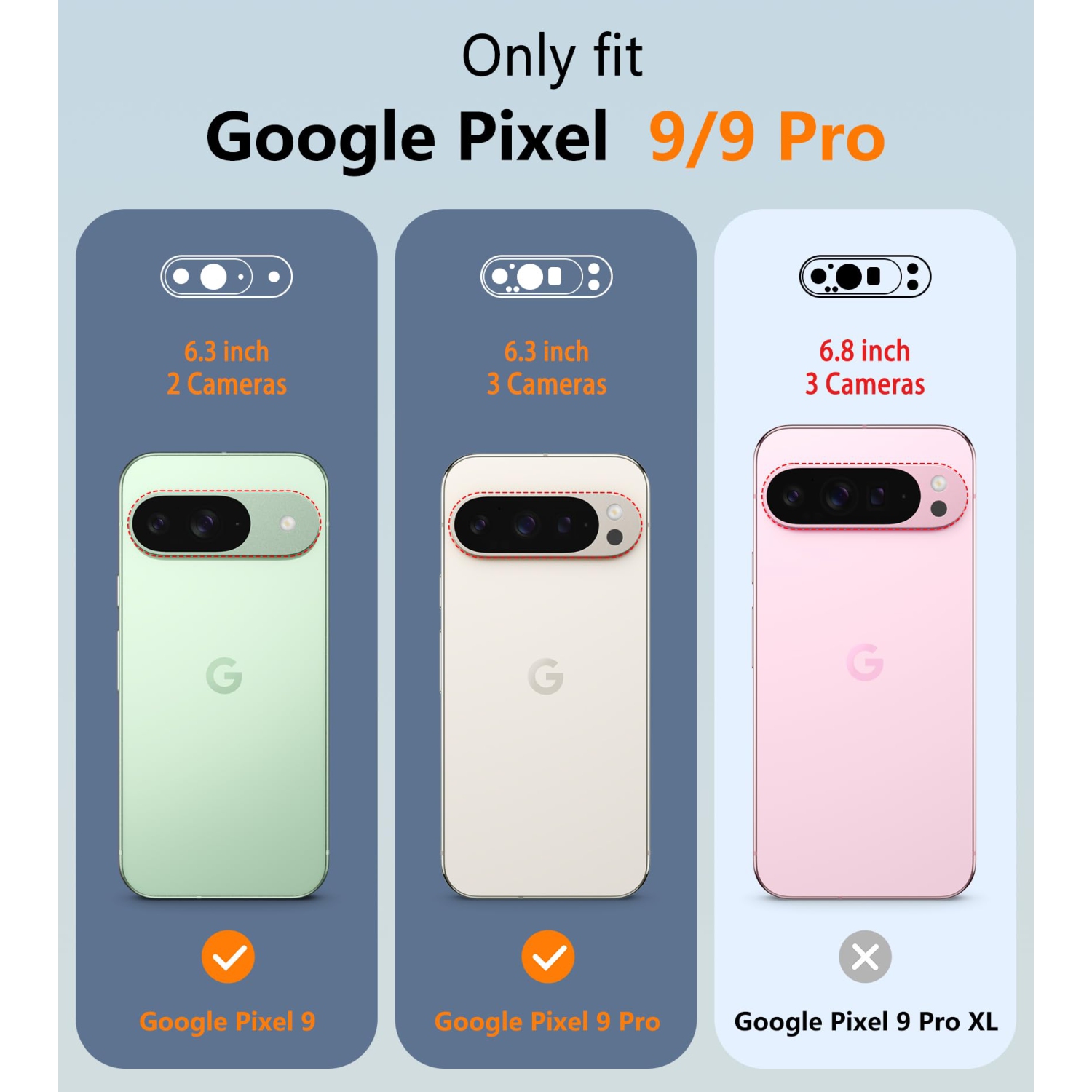 Étui pour Pixel 9 de Google : Étui robuste double couche pour Pixel 9 Pro avec dos texturé antidérapant - Robuste protection militaire antichoc