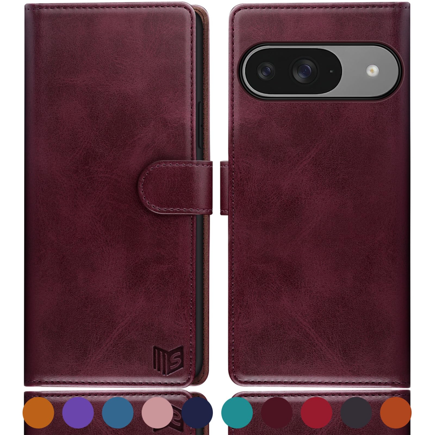 Google Pixel 9 5G/Google Pixel 9 Pro 6,3 Étui portefeuille avec porte-carte de crédit anti-RFID, Flip Book PU Étui protecteur en cuir Femmes pour