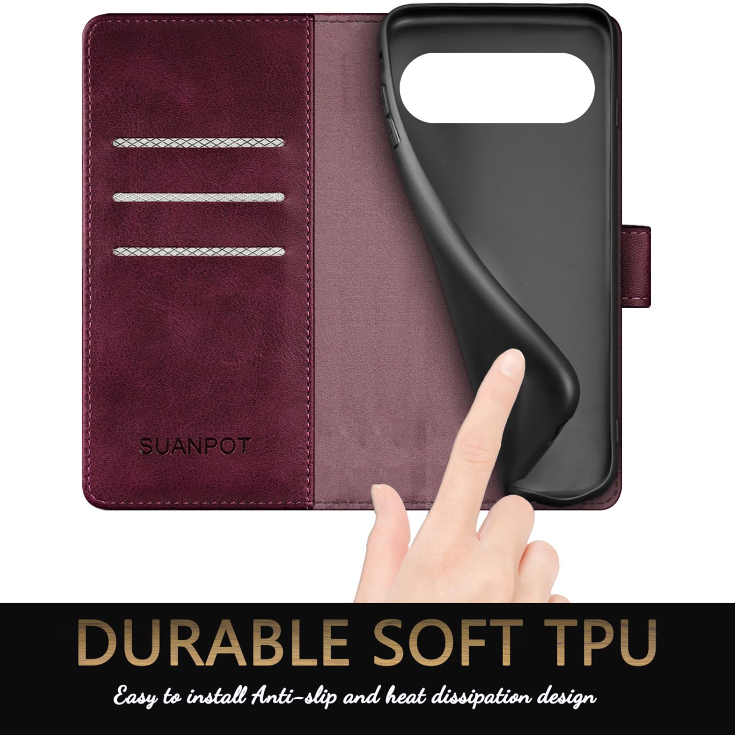 Google Pixel 9 5G/Google Pixel 9 Pro 6,3 Étui portefeuille avec porte-carte de crédit anti-RFID, Flip Book PU Étui protecteur en cuir Femmes pour