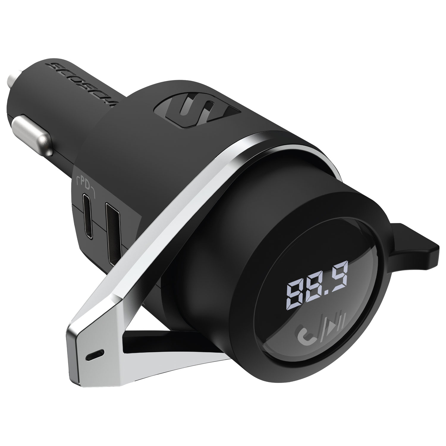 Trousse mains libres pour l'auto BTFreq de Scosche avec émetteur FM Bluetooth/Power Delivery