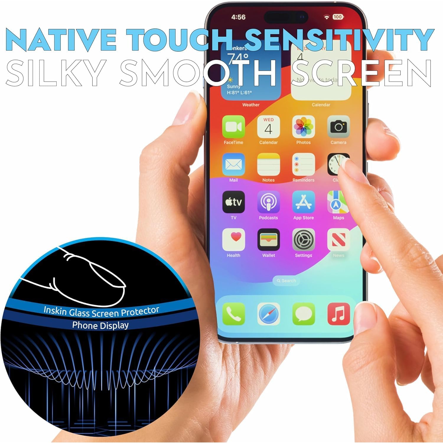 Inskin Tempered Glass for iPhone 16 Plus, Screen Protector with Camera Lens Guard, Auto Alignment Tray, 6.7 inch, Ultra HD, Case Compatible, 3+3 Pack