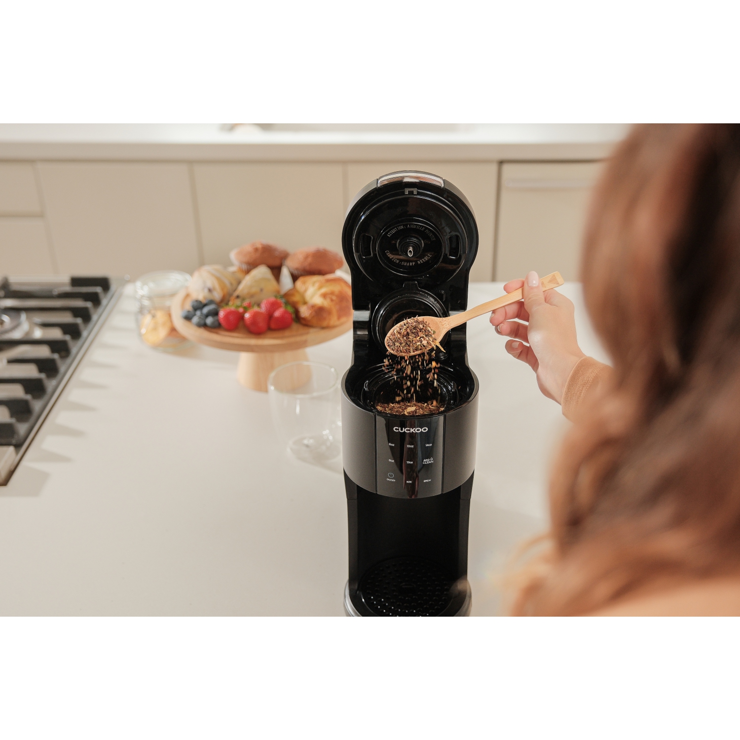 CUCKOO 3-in-1 1.2L K-Cup Coffee Maker with 5 Cup Sizes and Self-Cleaning Function CCM-AK011B