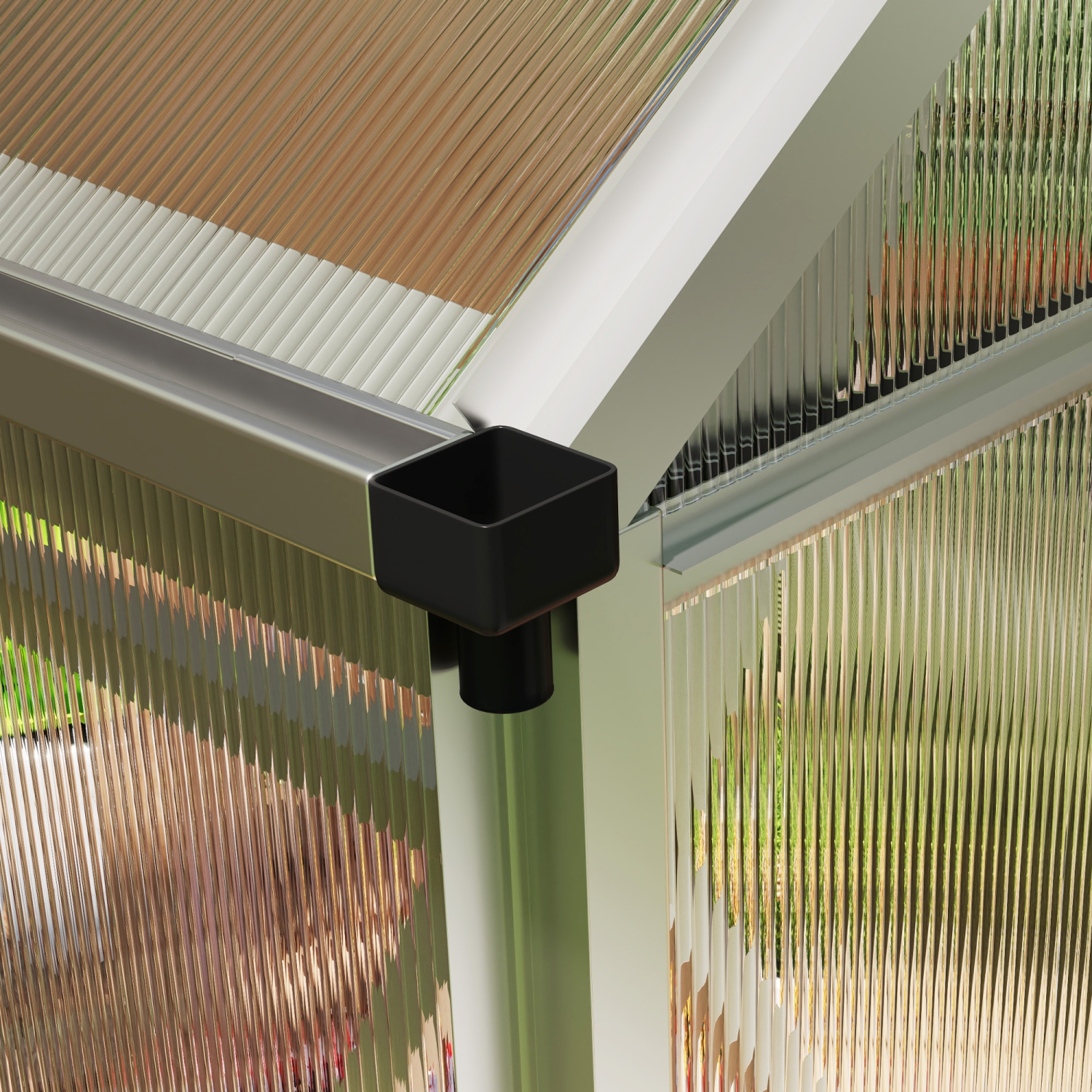 Greenhouse en polycarbonate Outsunny, 6 x 4 x 6,6 pi, ensemble de maison verte, plantes cultivées, cadre en feuille en aluminium galvanisé avec