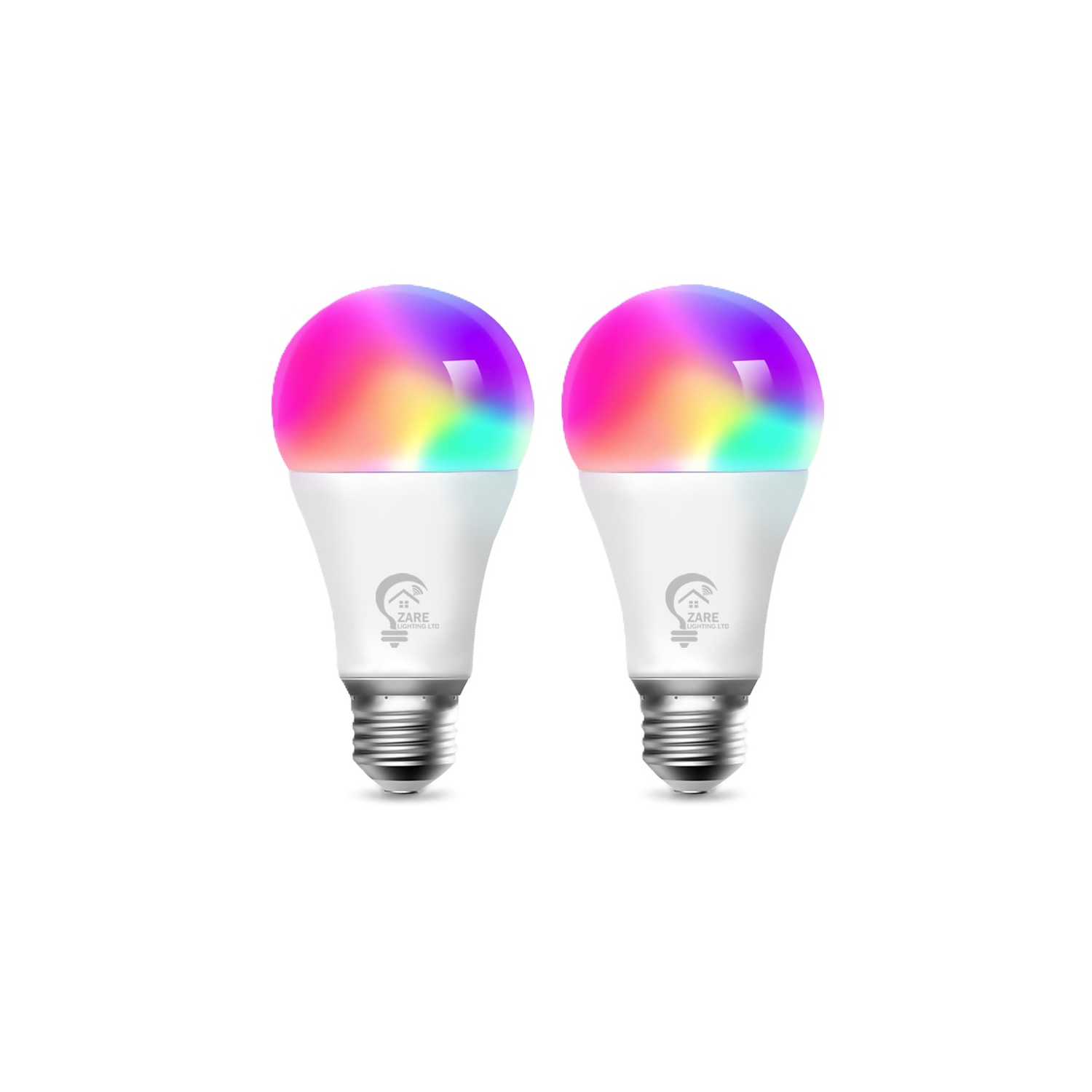 Zare Smart Light Bulbs, Compatible with Alexa and Google Assistant, Dimmable Color Changing RGB Smart Bulbs, 9W 806 Lumens, 2.4Ghz Bluetooth Wi-Fi,