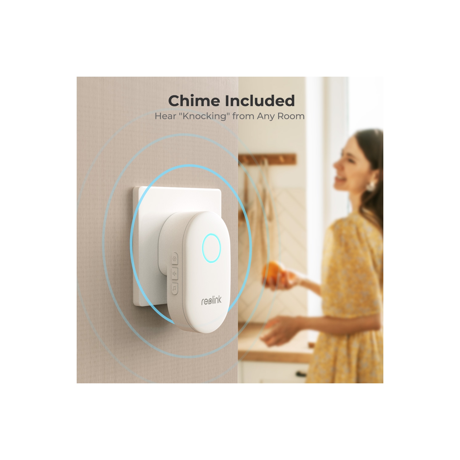 Reolink Smart Wired Doorbell with Chime, 2K HD Video, Power over Ethernet, Person Detection, Works with Reolink NVRs, Video Doorbell PoE