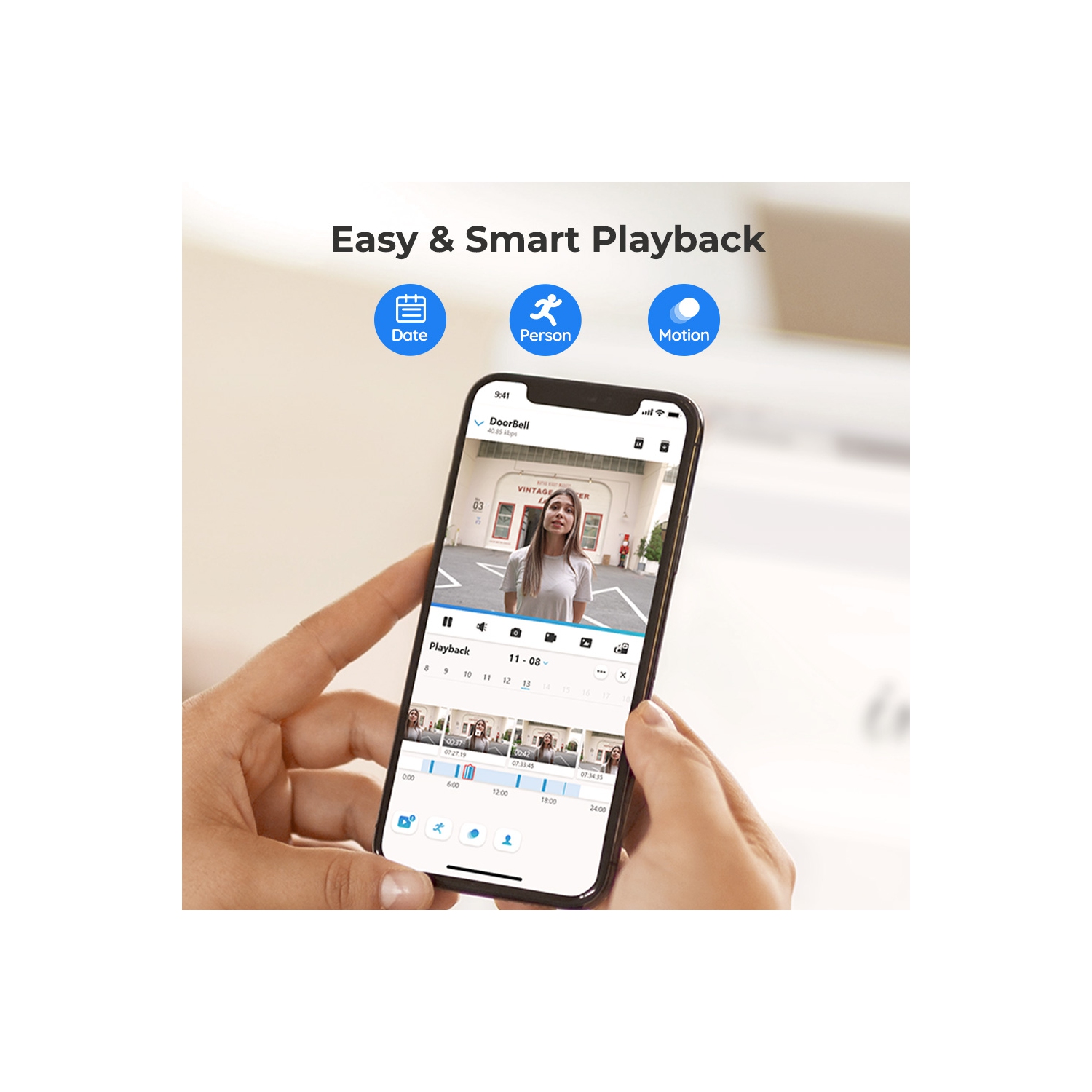 Reolink Smart Wired Doorbell with Chime, 2K HD Video, Power over Ethernet, Person Detection, Works with Reolink NVRs, Video Doorbell PoE