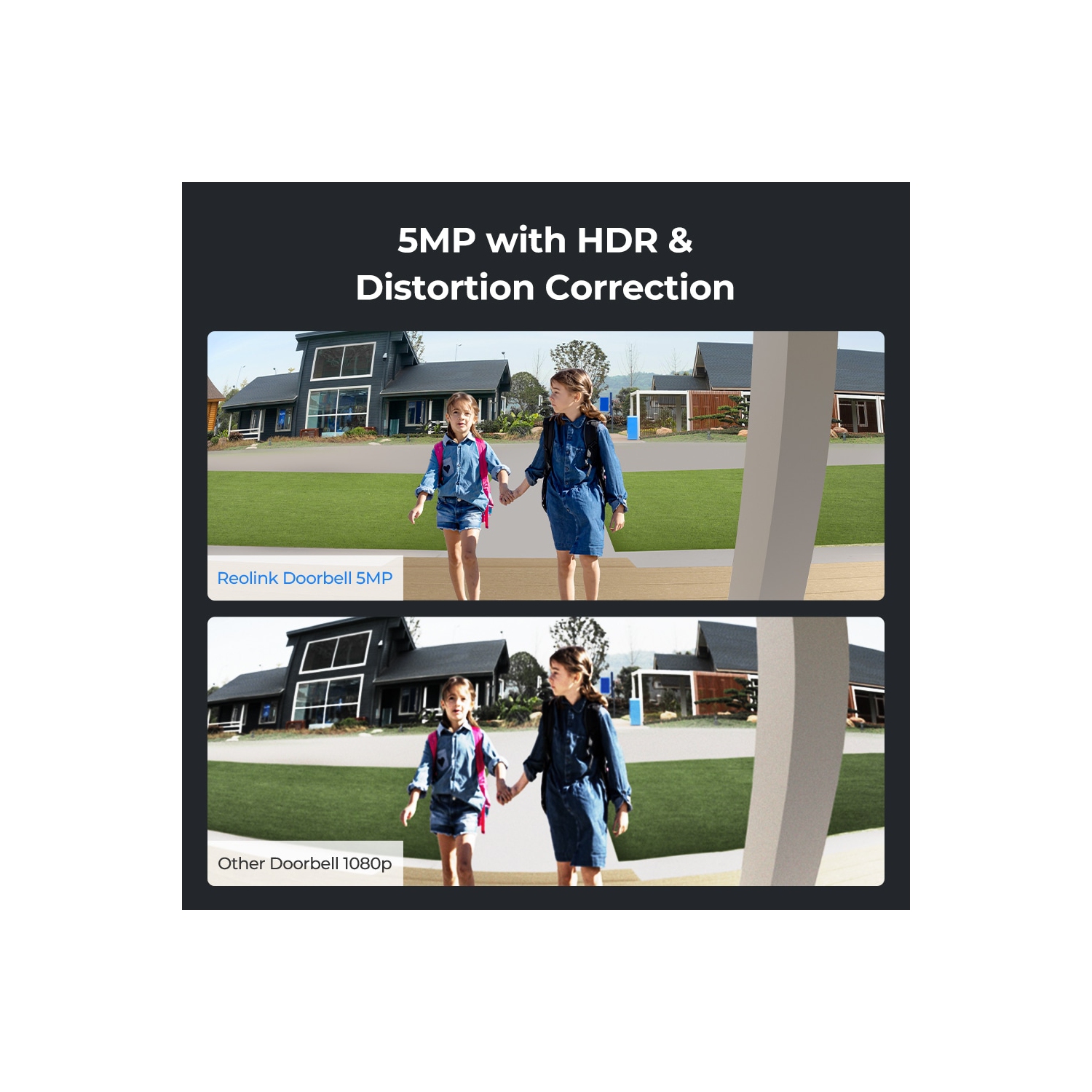 Sonnette vidéo Wi-Fi, sonnette vidéo intelligente Wi-Fi 2K+ avec fil, carillon, détection de personne, caméra de sécurité de porte d'entrée de Reolink