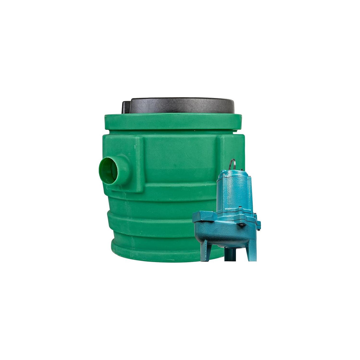 Système de bassin d'égout JR Pit Plus 9JF2V2D de 115 V 4/10 HP, pompe d'égout CIM de 6000 gal/h 9SC-CIM et 20 pi Cordon, vert/bleu/noir, 509673