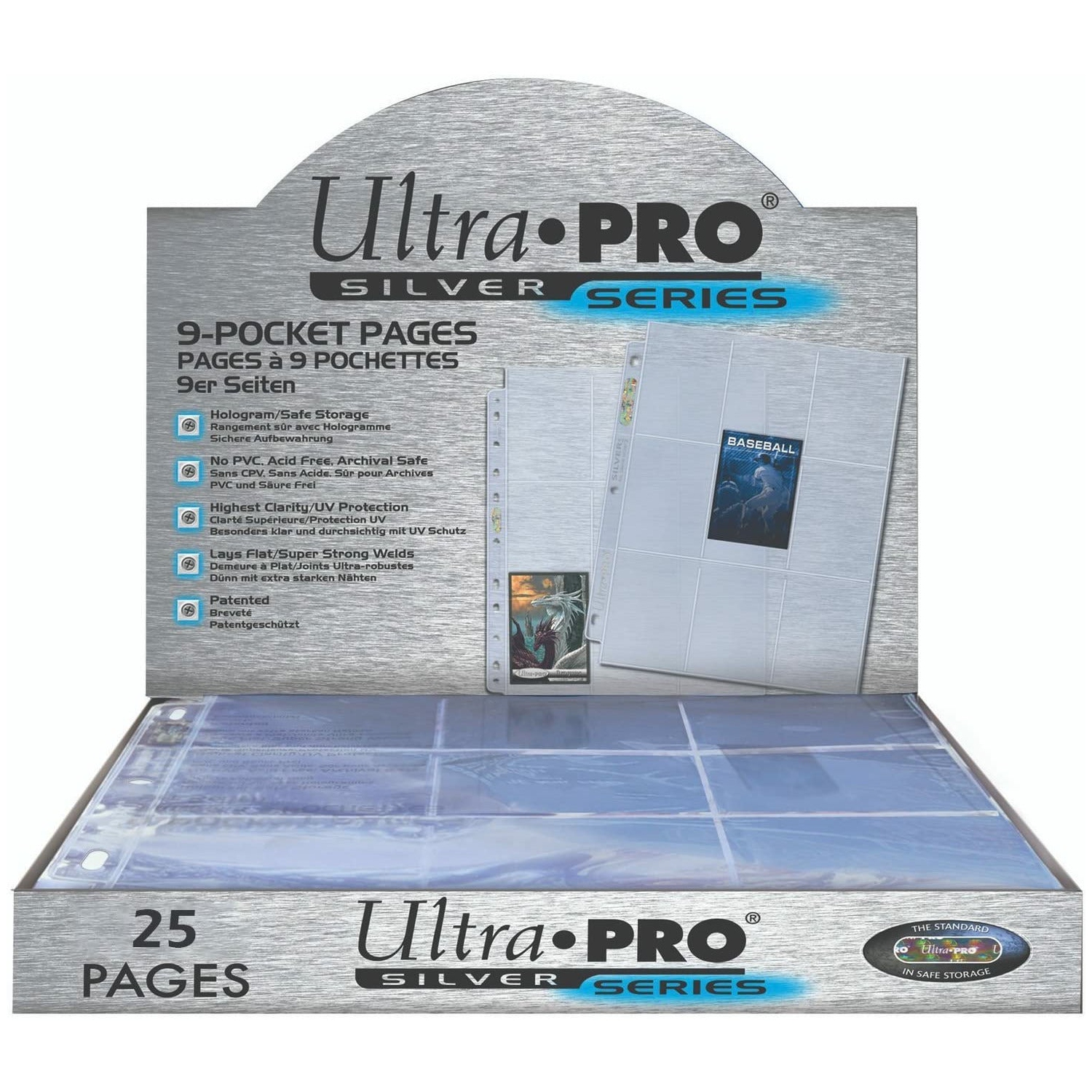 ULTRA PRO PAGES 9 POCKET SILVER SERIES PROTECTOR NEW