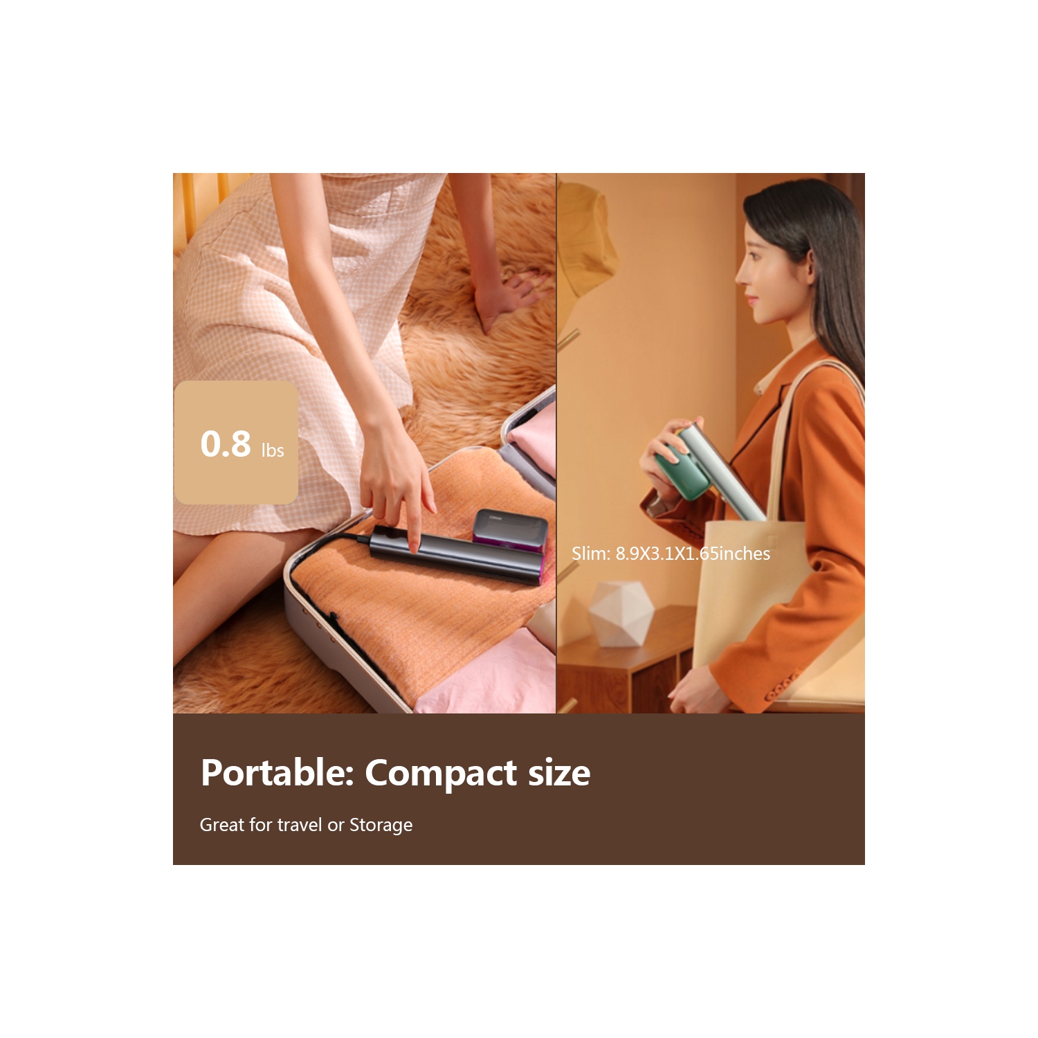 Nesugar Steamer for Clothes, Fashion Handheld Garment Steamer, 0.8lbs Lightly, 15s Fast Heat-up, 10 Minutes of Continuous Steam, Light Mini Steam