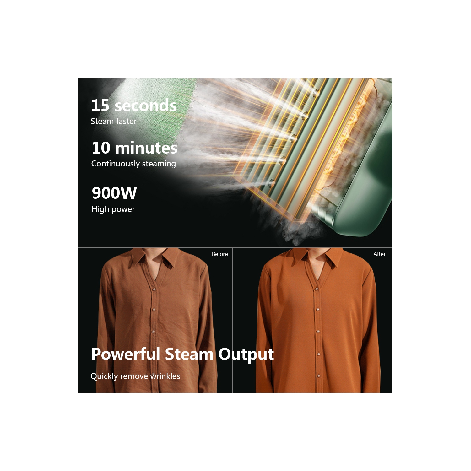 Nesugar Steamer for Clothes, Fashion Handheld Garment Steamer, 0.8lbs Lightly, 15s Fast Heat-up, 10 Minutes of Continuous Steam, Light Mini Steam