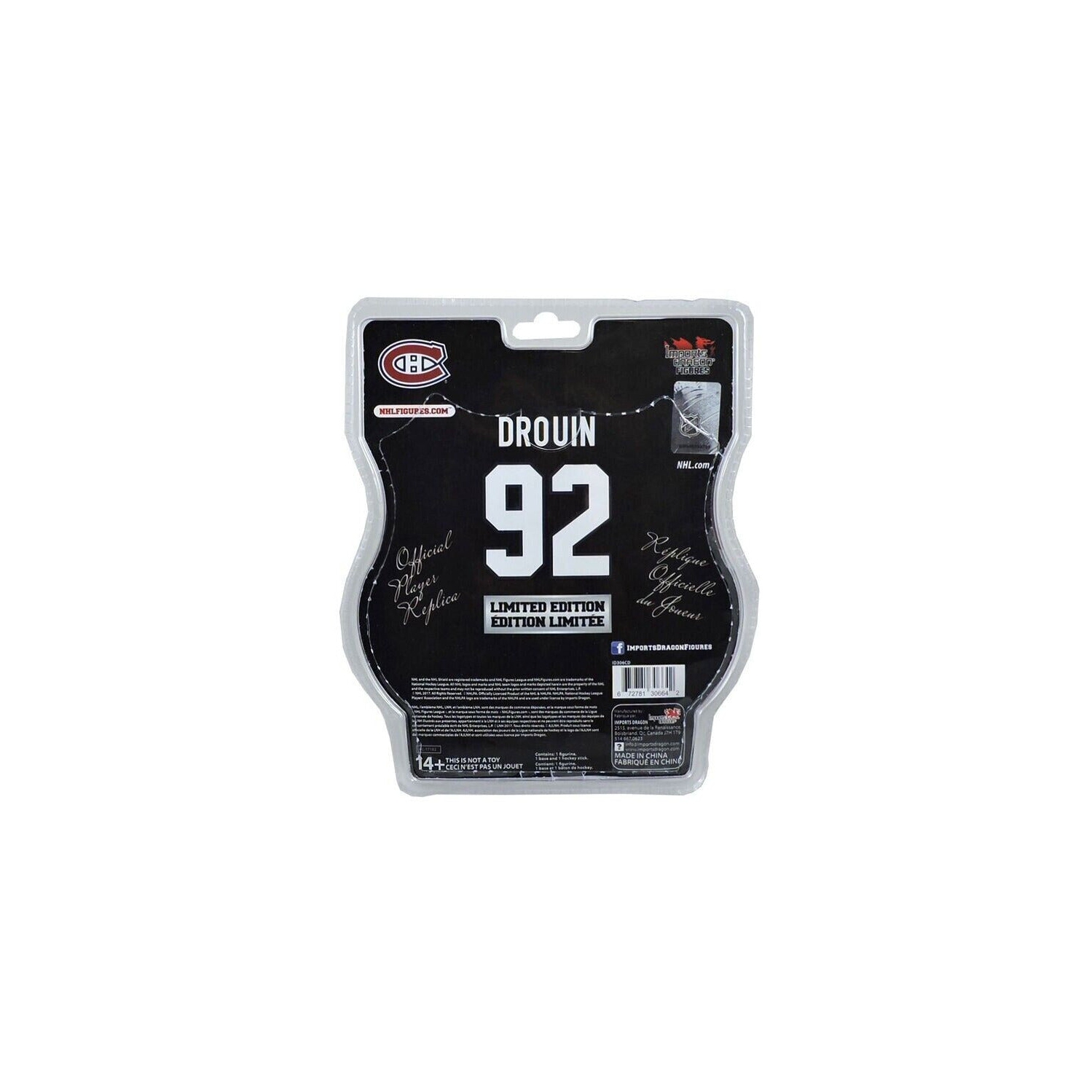 Importez LA FIGURINE NHL de Dragon 6&nbsp;po JONATHAN DROUIN Édition limitée Nouveau