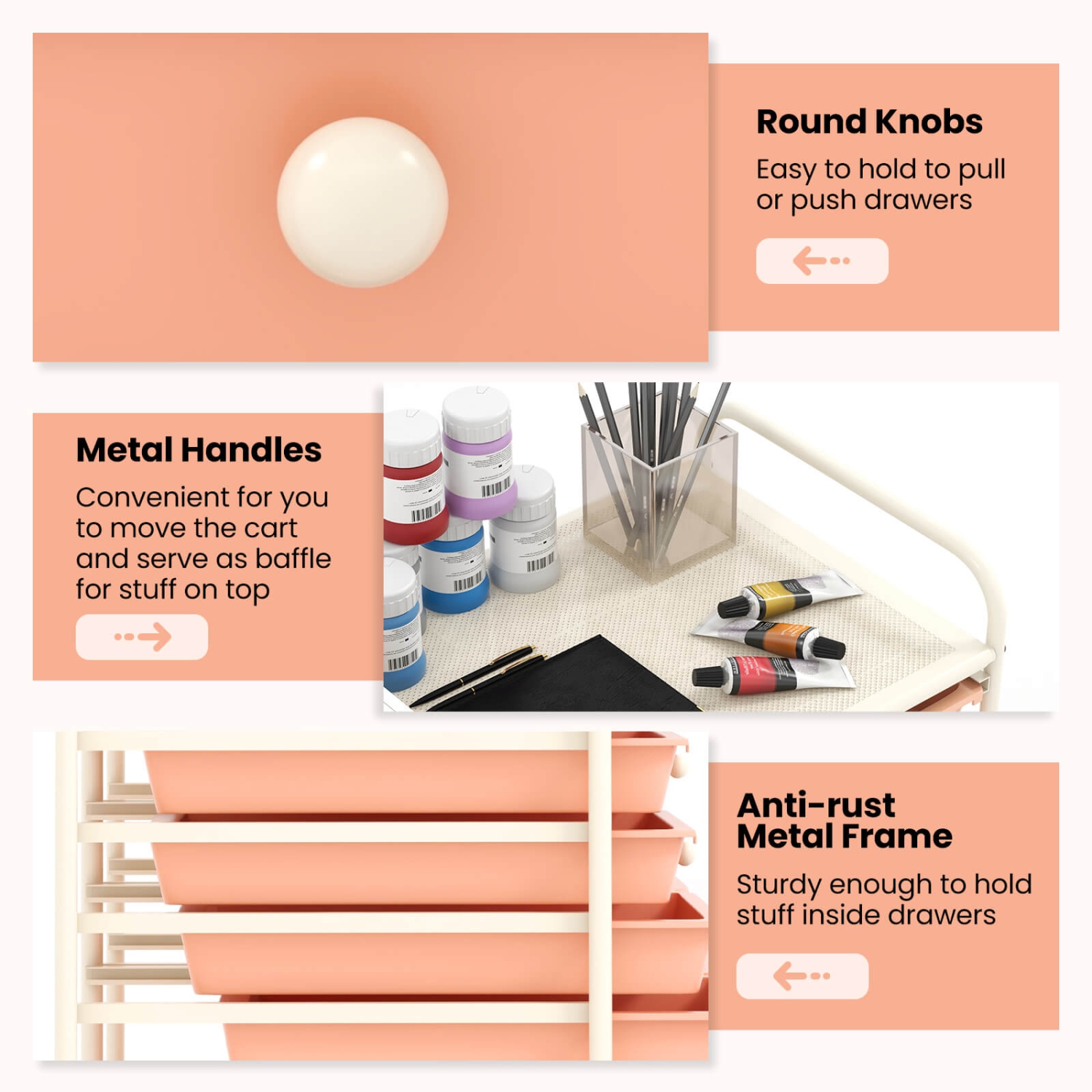 Chariot roulant à 12 tiroirs de Costway, bacs de rangement Mutlicolor Scrapbook Paper Studio