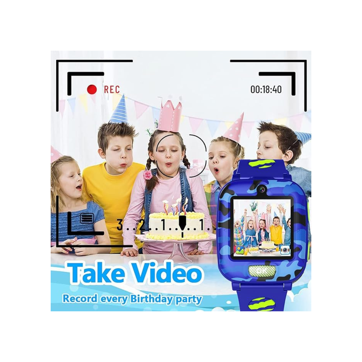 Kids Smart Watch for Boys Girls,Games Smartwatch with 14 Puzzle Games Dual Camera Music Video Audio Recording Alarm Clock Ages 3-12 Educational