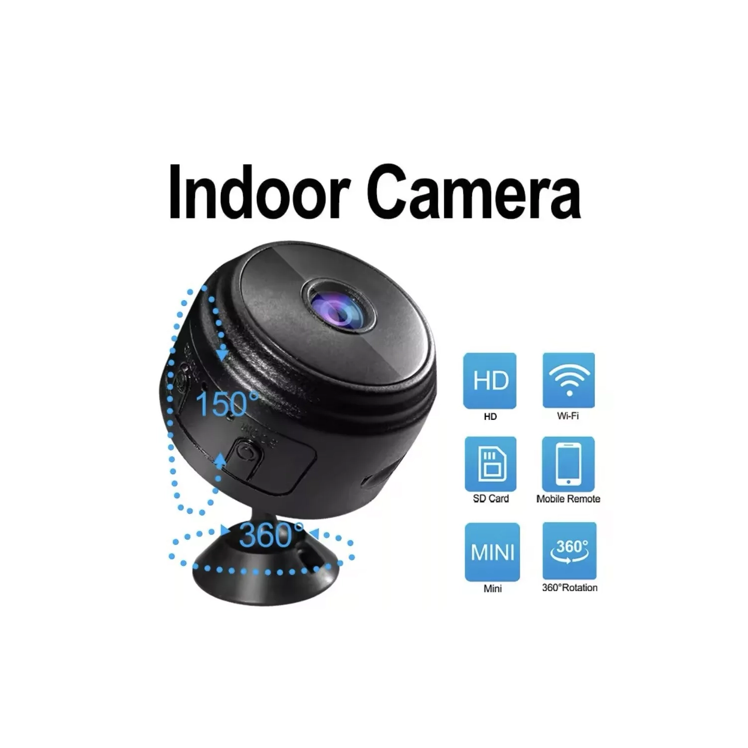 Ensemble de 2 mini caméras de surveillance HD Wi-Fi sans fil pour la sécurité de la maison intelligente avec application pour téléphone, vidéo en