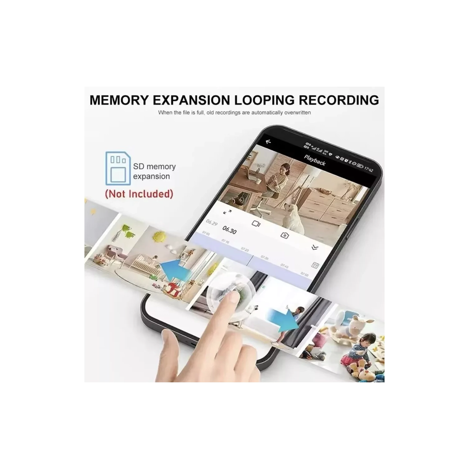 Ensemble de 2 mini caméras de surveillance HD Wi-Fi sans fil pour la sécurité de la maison intelligente avec application pour téléphone, vidéo en