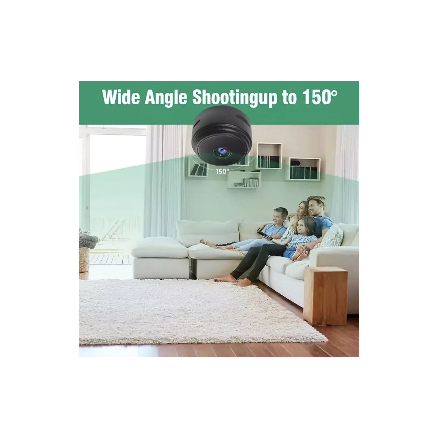 Ensemble de 2 mini caméras de surveillance HD Wi-Fi sans fil pour la sécurité de la maison intelligente avec application pour téléphone, vidéo en