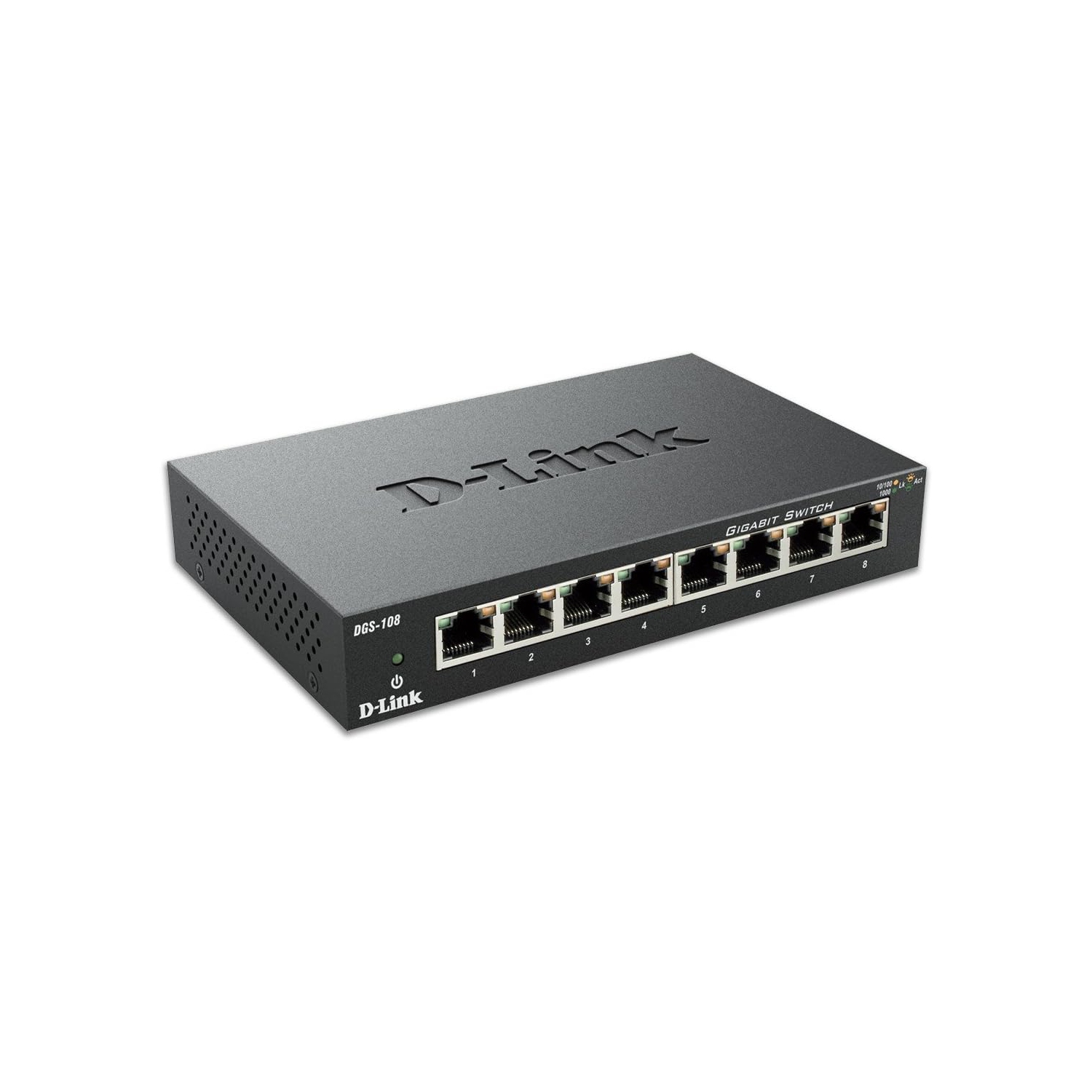 Commutateur réseau DGS-108 D-Link DGS-108 non géré L2 Gigabit Ethernet noir