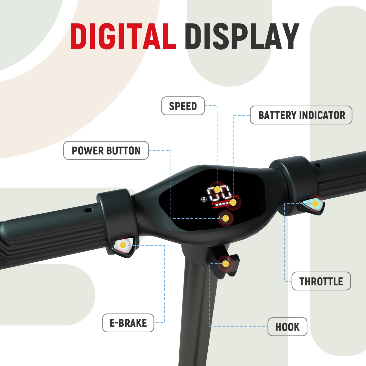 Trottinette électrique pliable noire de 6,5 po pour enfants de BIIST avec phares LED, phares avant et pédale lumineuse multicolore