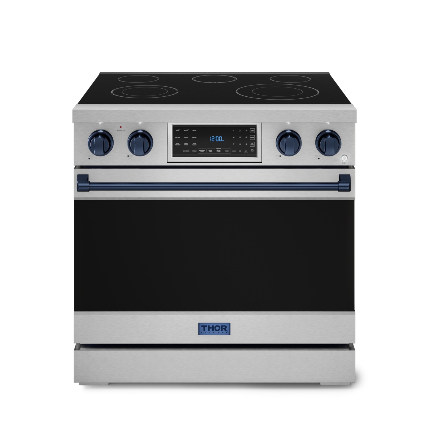 Gordon Ramsay by THOR Kitchen 36 Inch Professional Electric Range with Tilt Panel Touch Control in Stainless Steel/Navy Blue