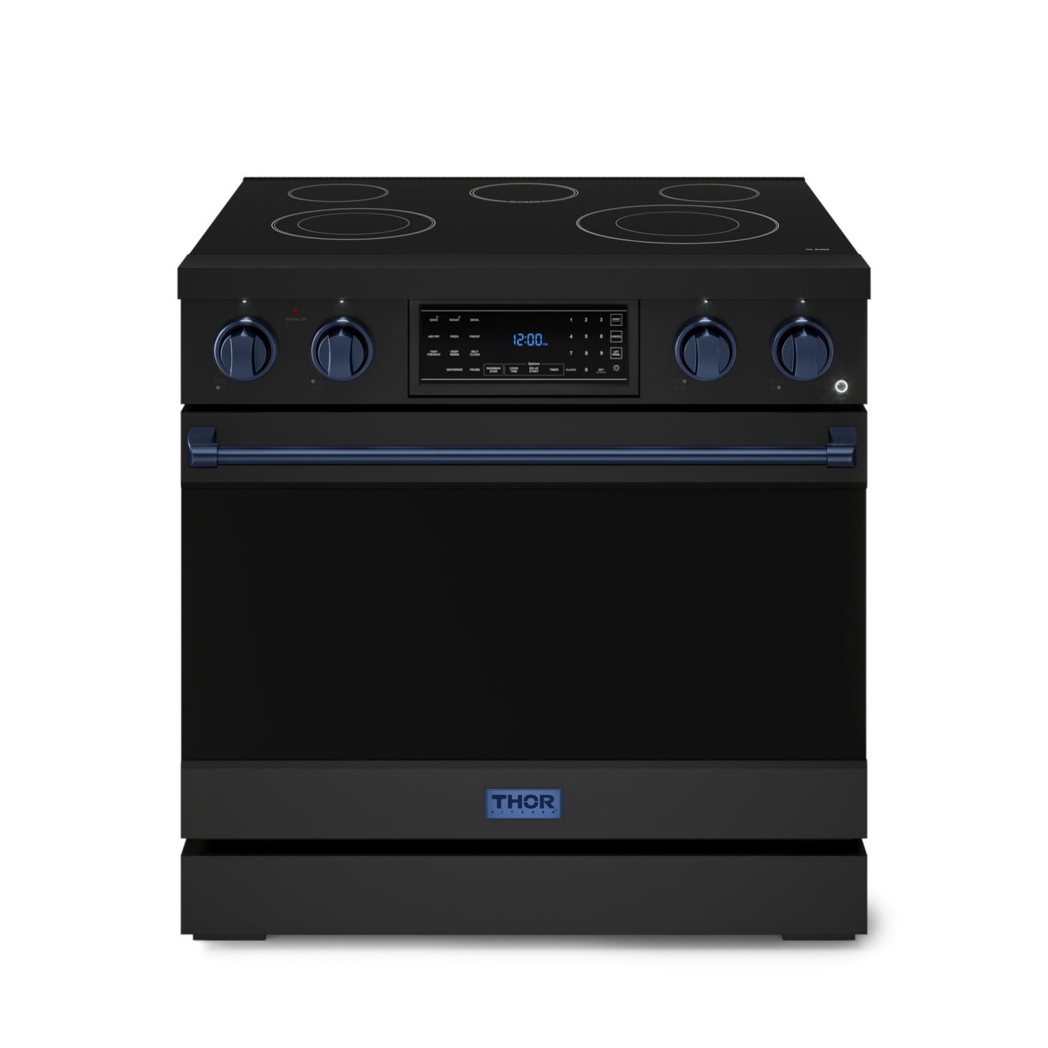 Gordon Ramsay by THOR Kitchen 36 Inch Professional Electric Range with Tilt Panel Touch Control in Black/Navy Blue