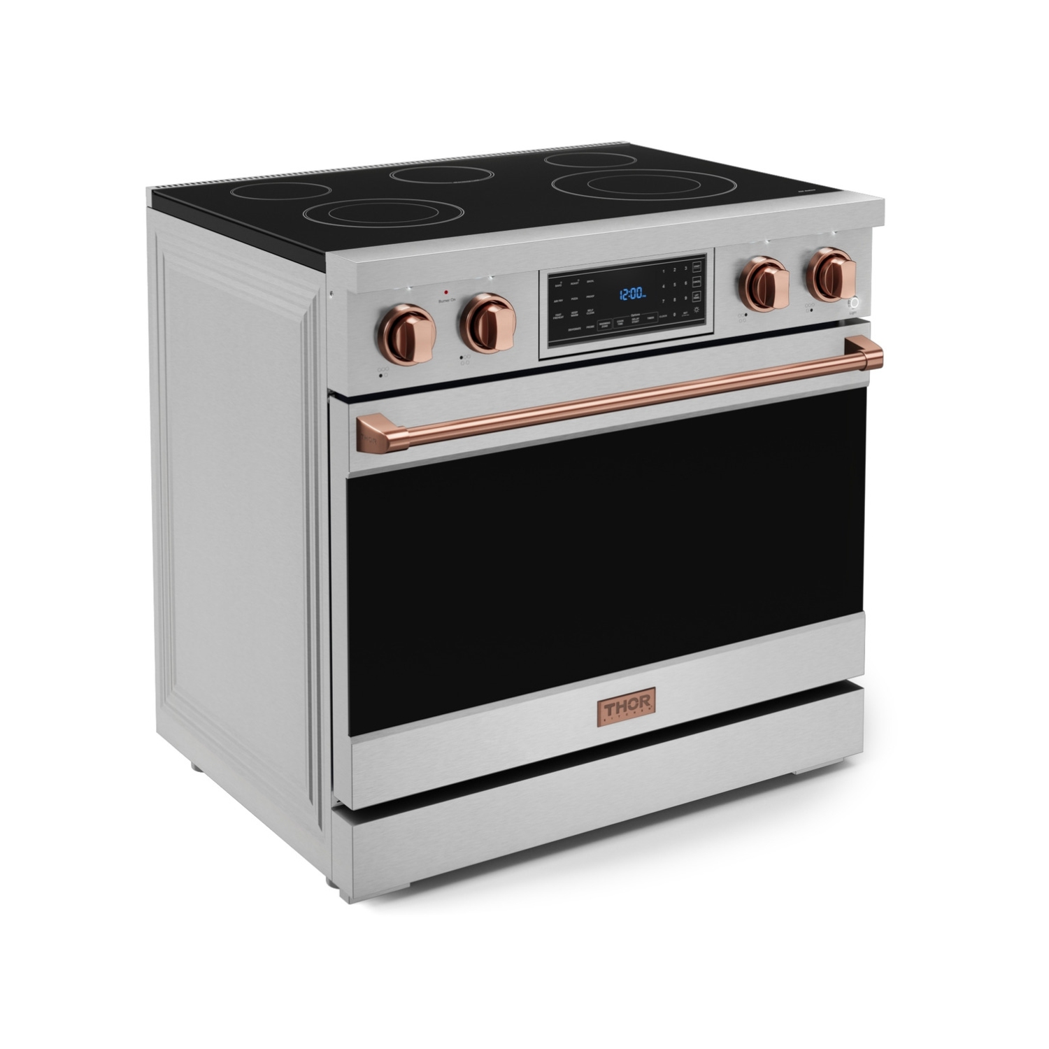 Gordon Ramsay by THOR Kitchen 36 Inch Professional Electric Range with Tilt Panel Touch Control in Stainless Steel/Rose Gold