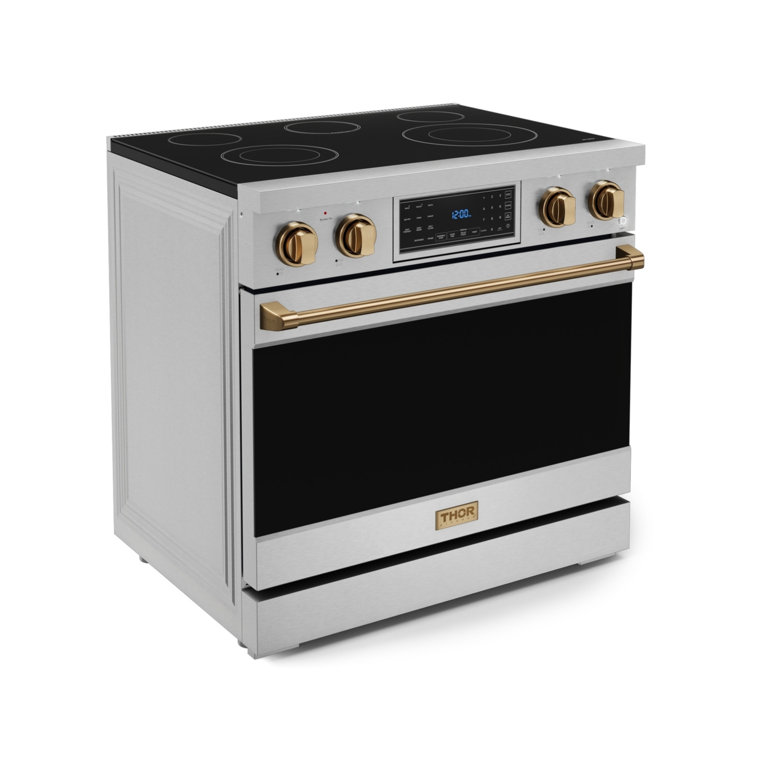Gordon Ramsay by THOR Kitchen 36 Inch Professional Electric Range with Tilt Panel Touch Control in Stainless Steel/Bronze