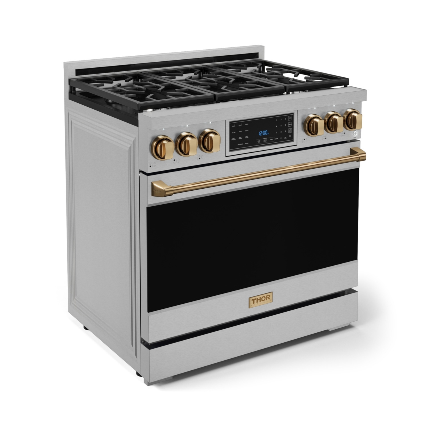 Gordon Ramsay by THOR Kitchen 36 Inch Professional Gas Range with Tilt Panel Touch Control in Stainless Steel/Bronze
