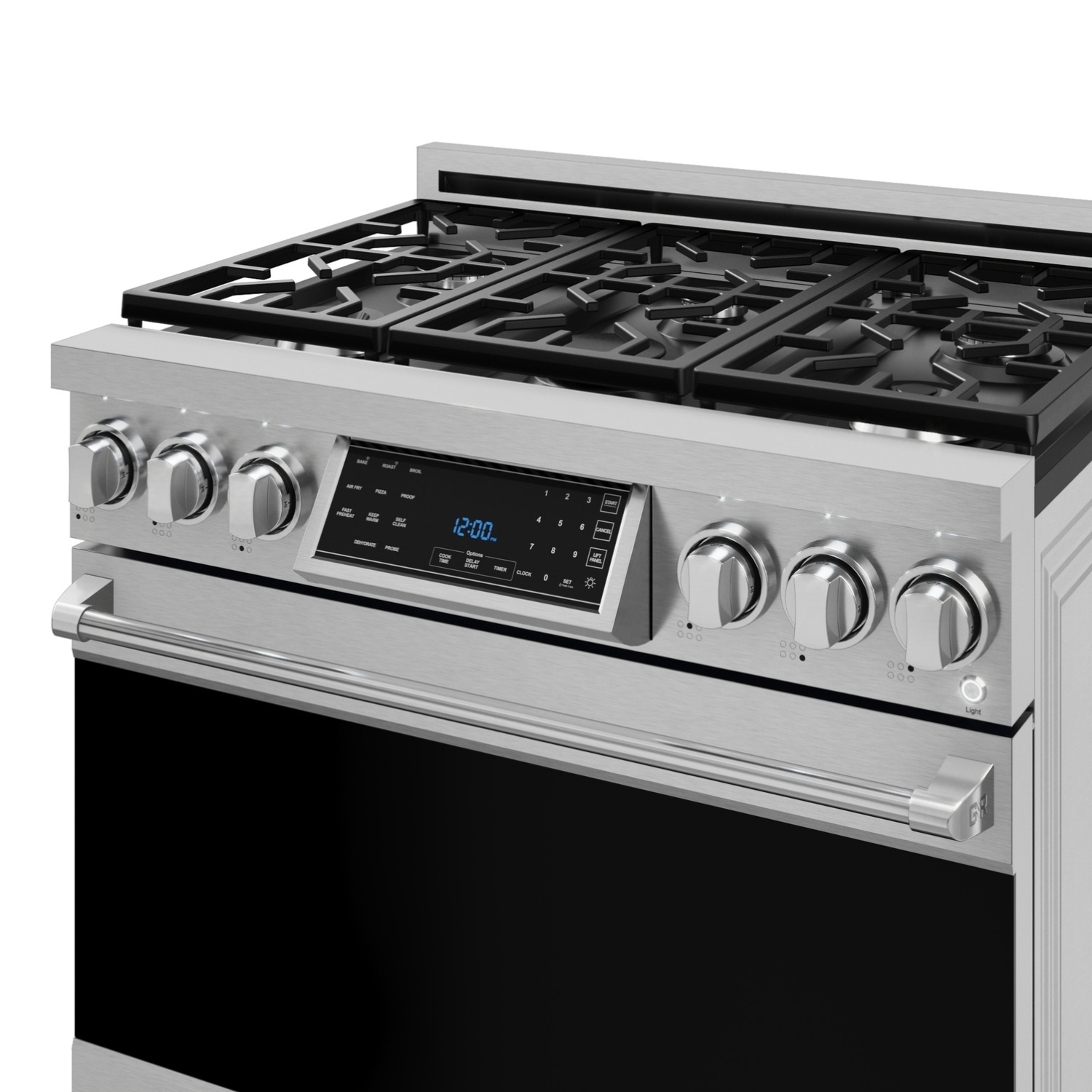 Cuisinière au gaz professionnelle de 36&nbsp;po Gordon Ramsay de THOR Kitchen avec panneau inclinable et commandes tactiles en acier inoxydable