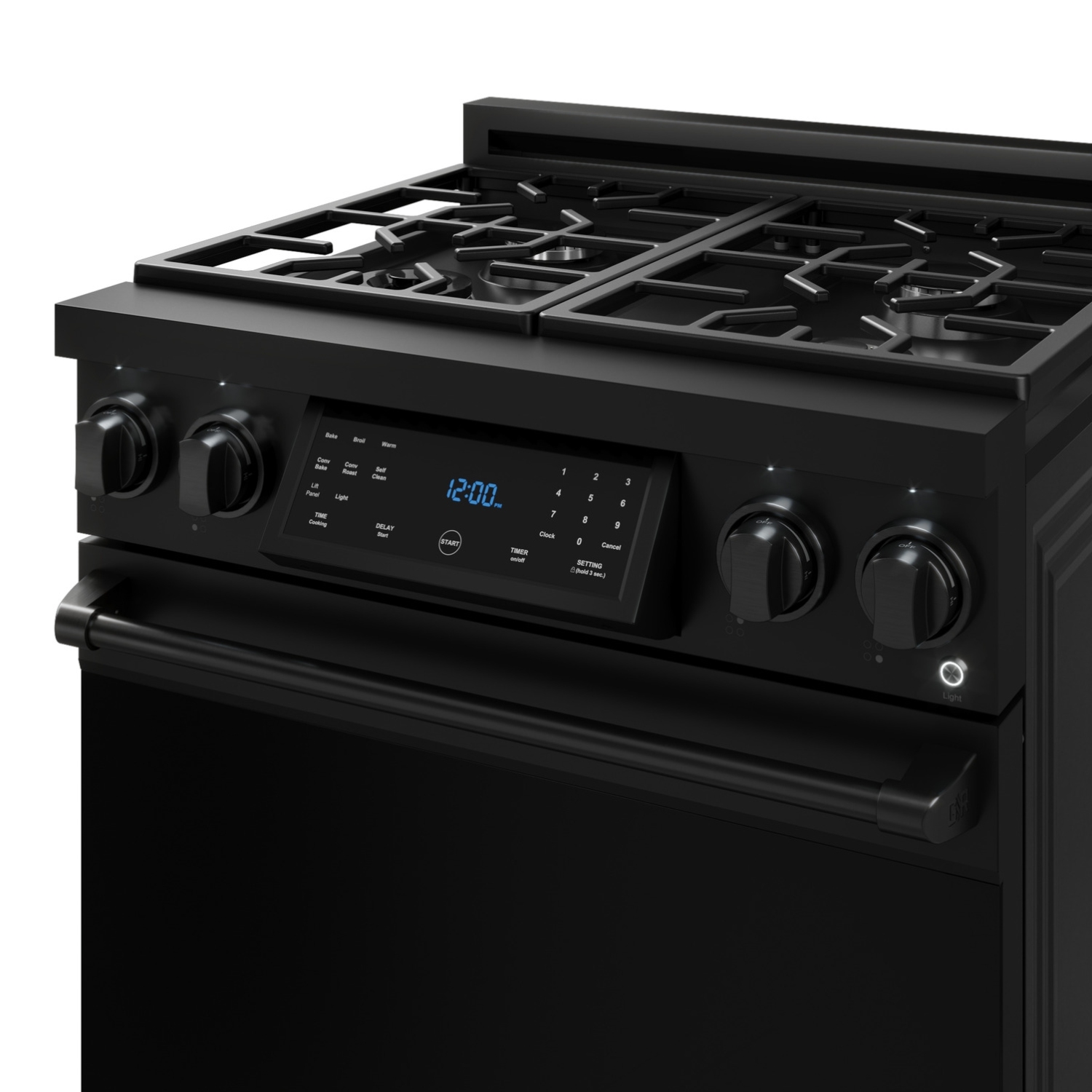 Cuisinière au gaz professionnelle de 30&nbsp;po Gordon Ramsay de THOR Kitchen avec panneau inclinable et commandes tactiles en noir