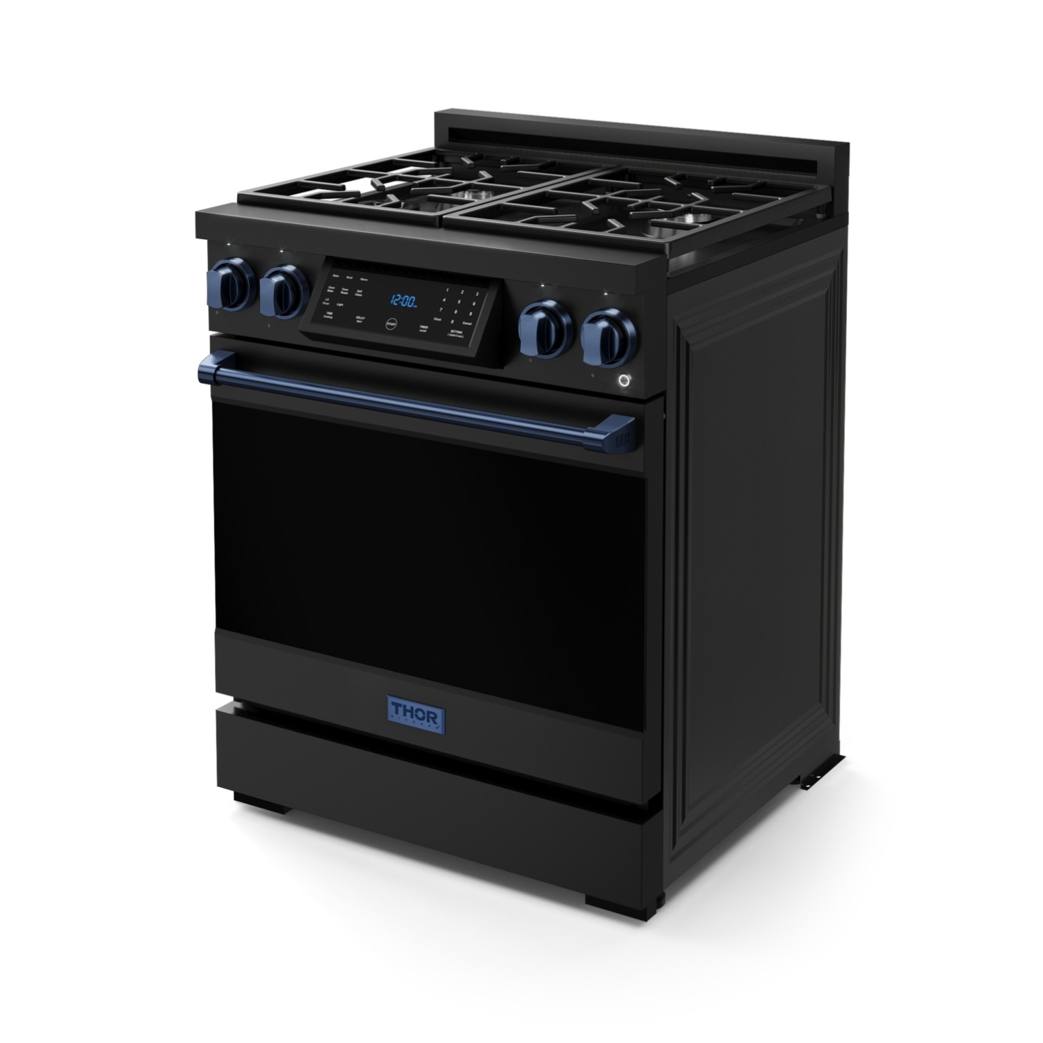 Gordon Ramsay by THOR Kitchen 30 Inch Professional Gas Range with Tilt Panel Touch Control in Black/Navy Blue