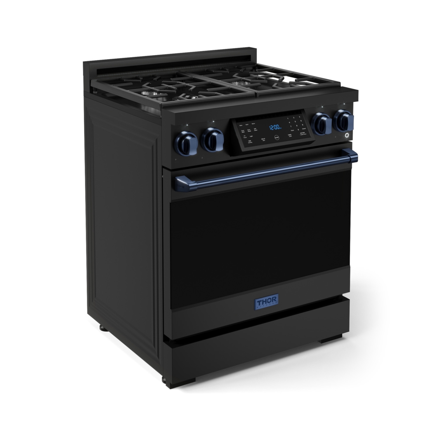 Gordon Ramsay by THOR Kitchen 30 Inch Professional Gas Range with Tilt Panel Touch Control in Black/Navy Blue