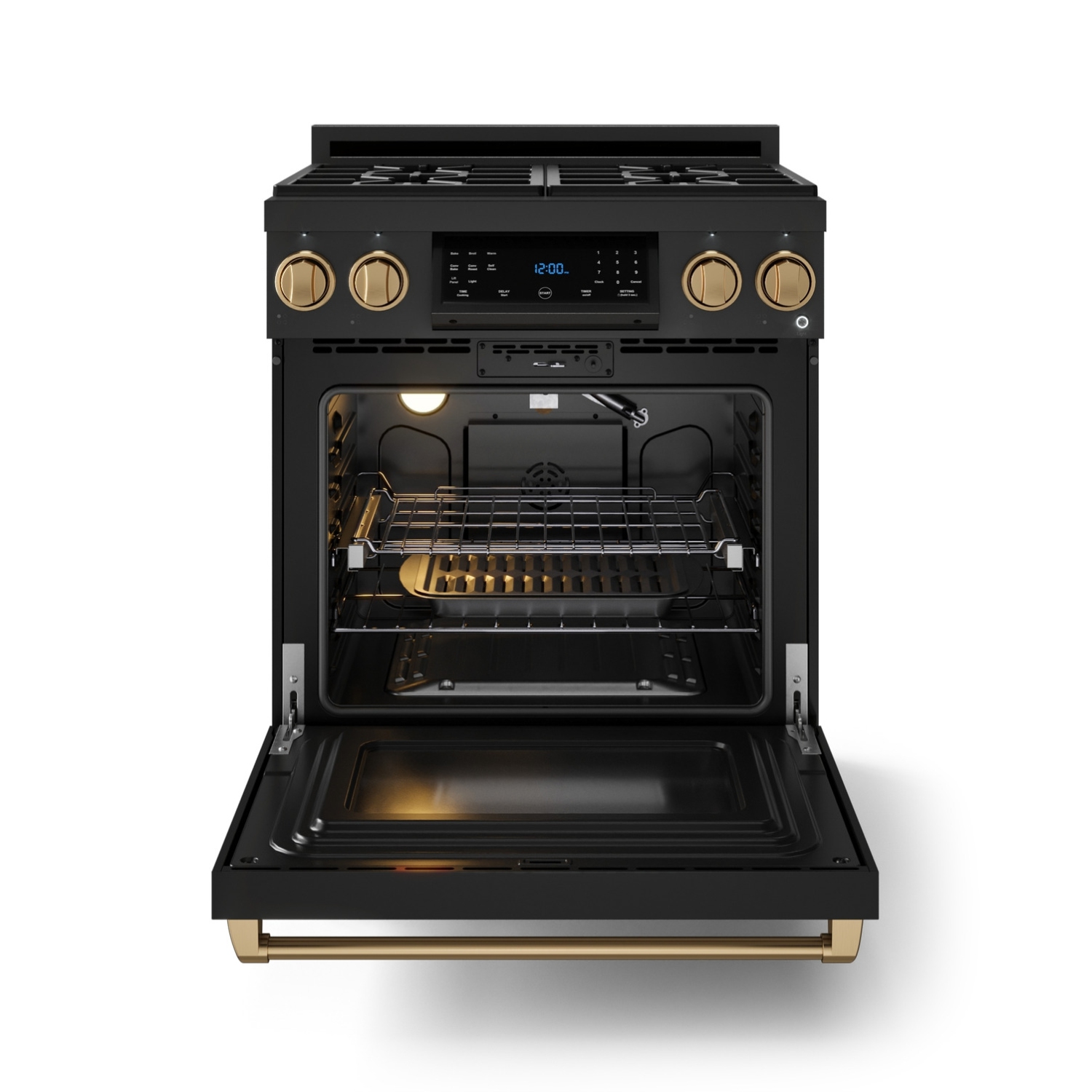 Gordon Ramsay by THOR Kitchen 30 Inch Professional Gas Range with Tilt Panel Touch Control in Black/Bronze